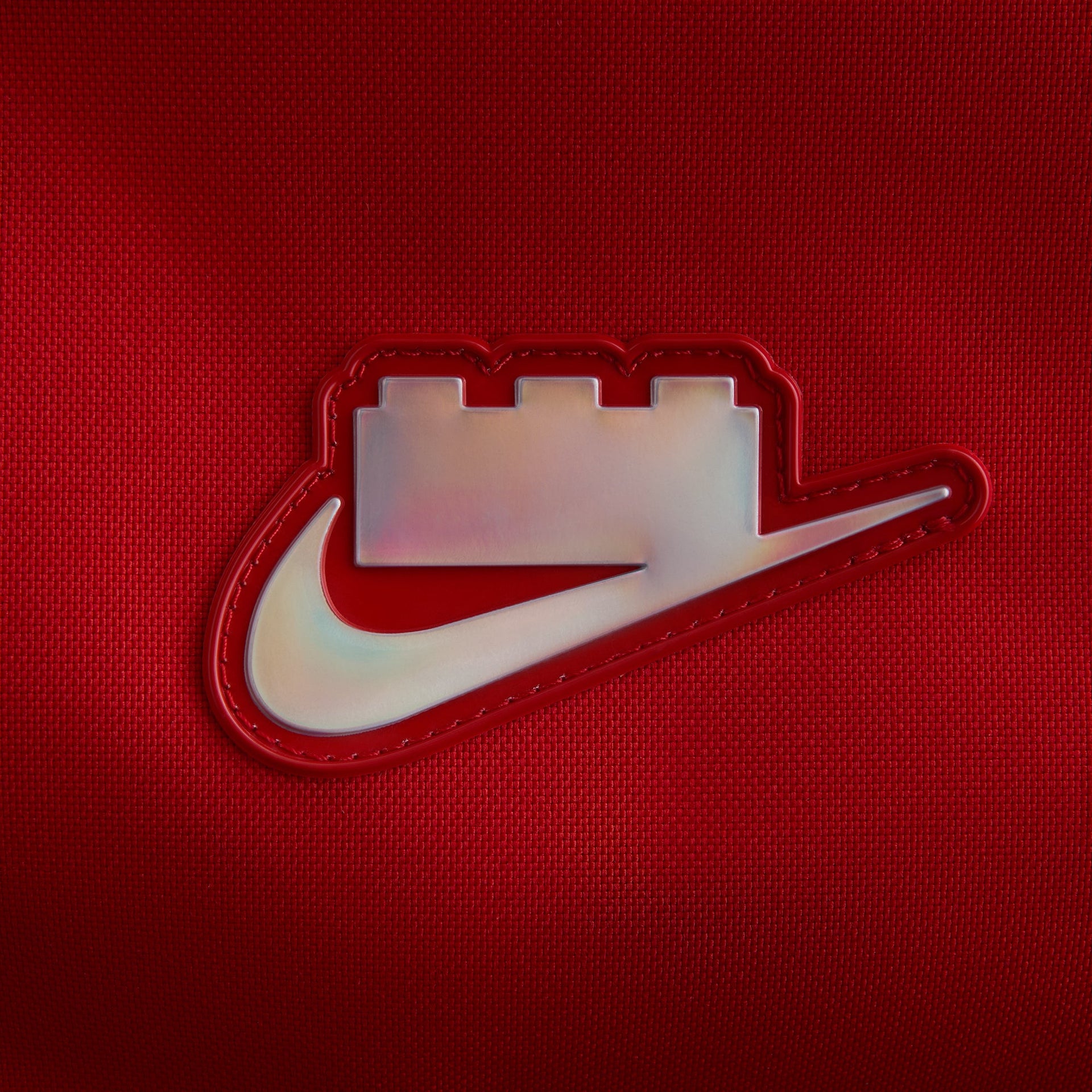 Nike x LEGO Kids Heritage Backpack - Rush Red / Dark Cayenne / Metallic Silver