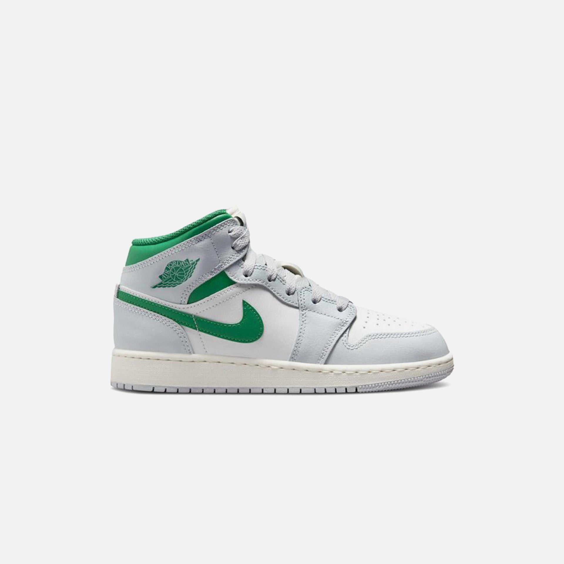 Nike Jordan Grade School Air Jordan 1 Mid - Summit White / Pine Green / Pure Platinum / Sail