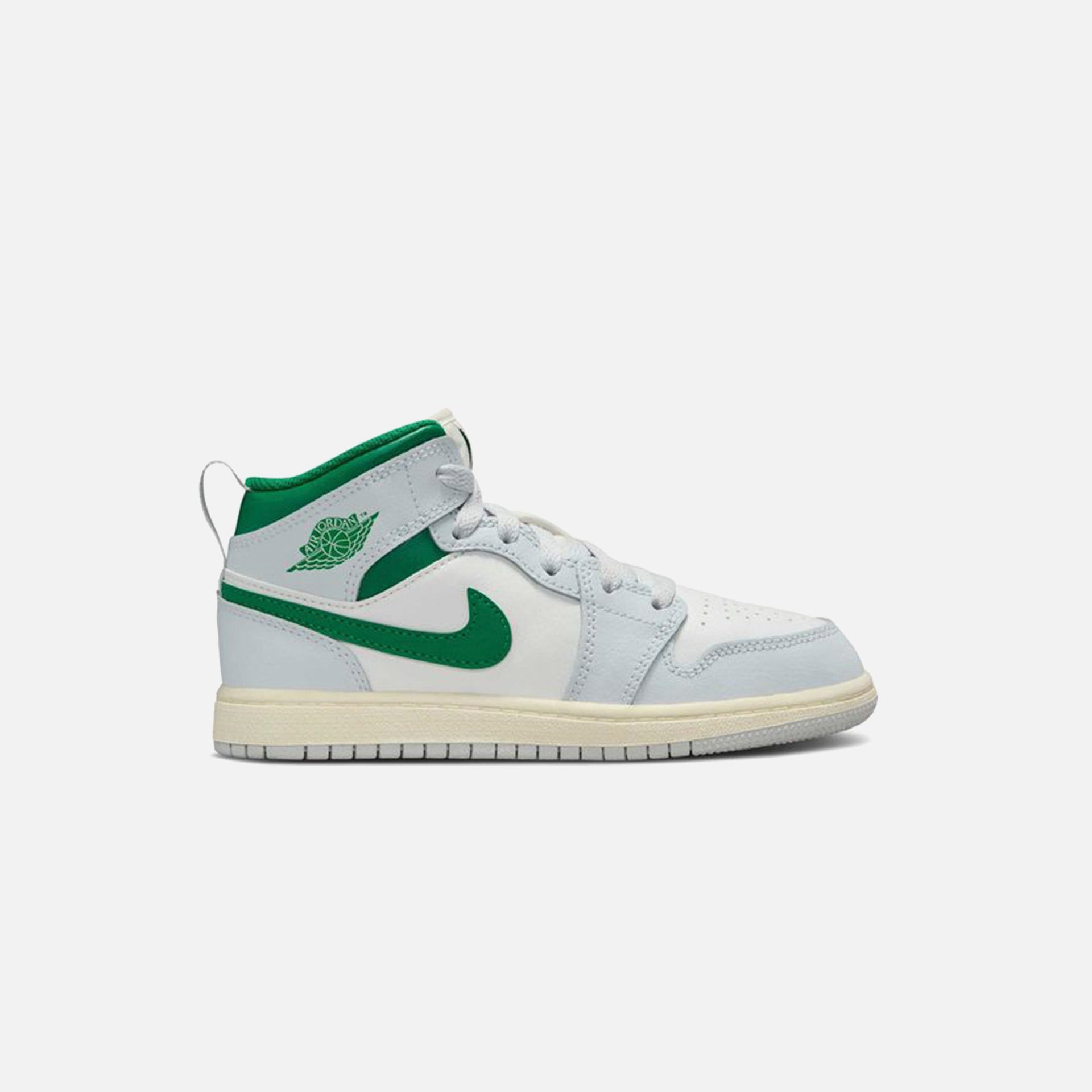 Nike Jordan Grade School Air Jordan 1 Mid - Summit White / Pure Platinum / Sail / Pine Green