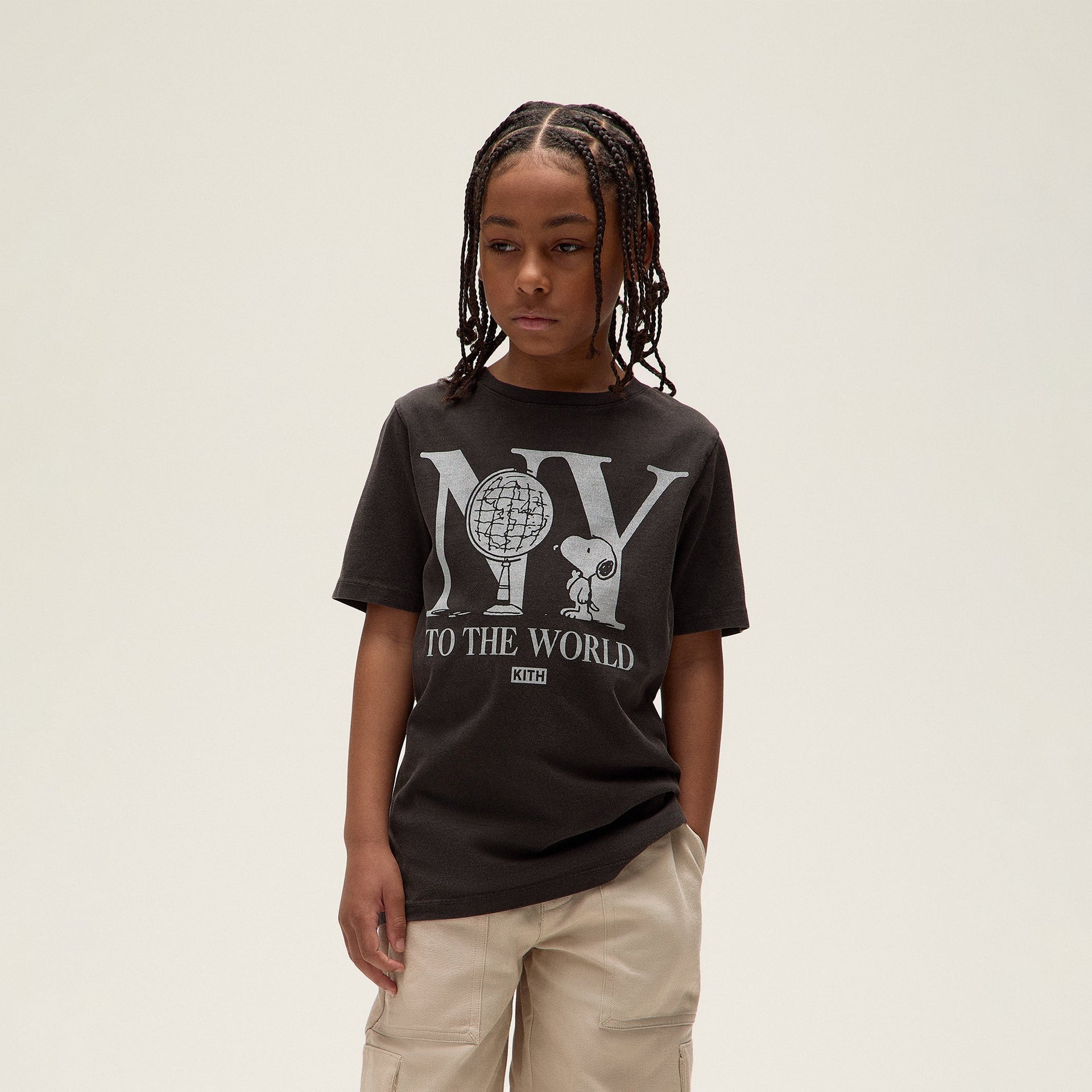 Kith Kids for Peanuts New York To The World Vintage Tee - Black