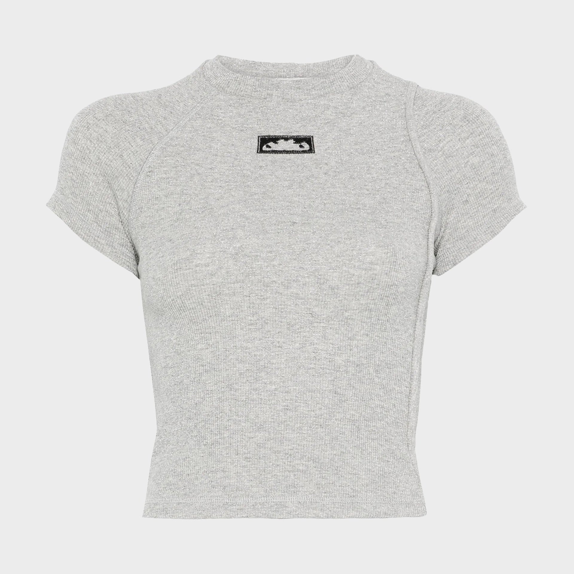 Ottolinger Decontructed Rib T-Shirt - Silver Melange