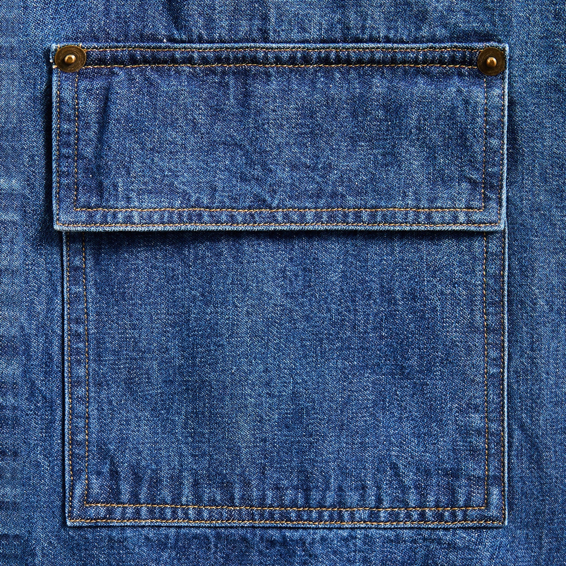 Auralee Selvedge Light OZ Denim Shirt - Medium Washed Indigo