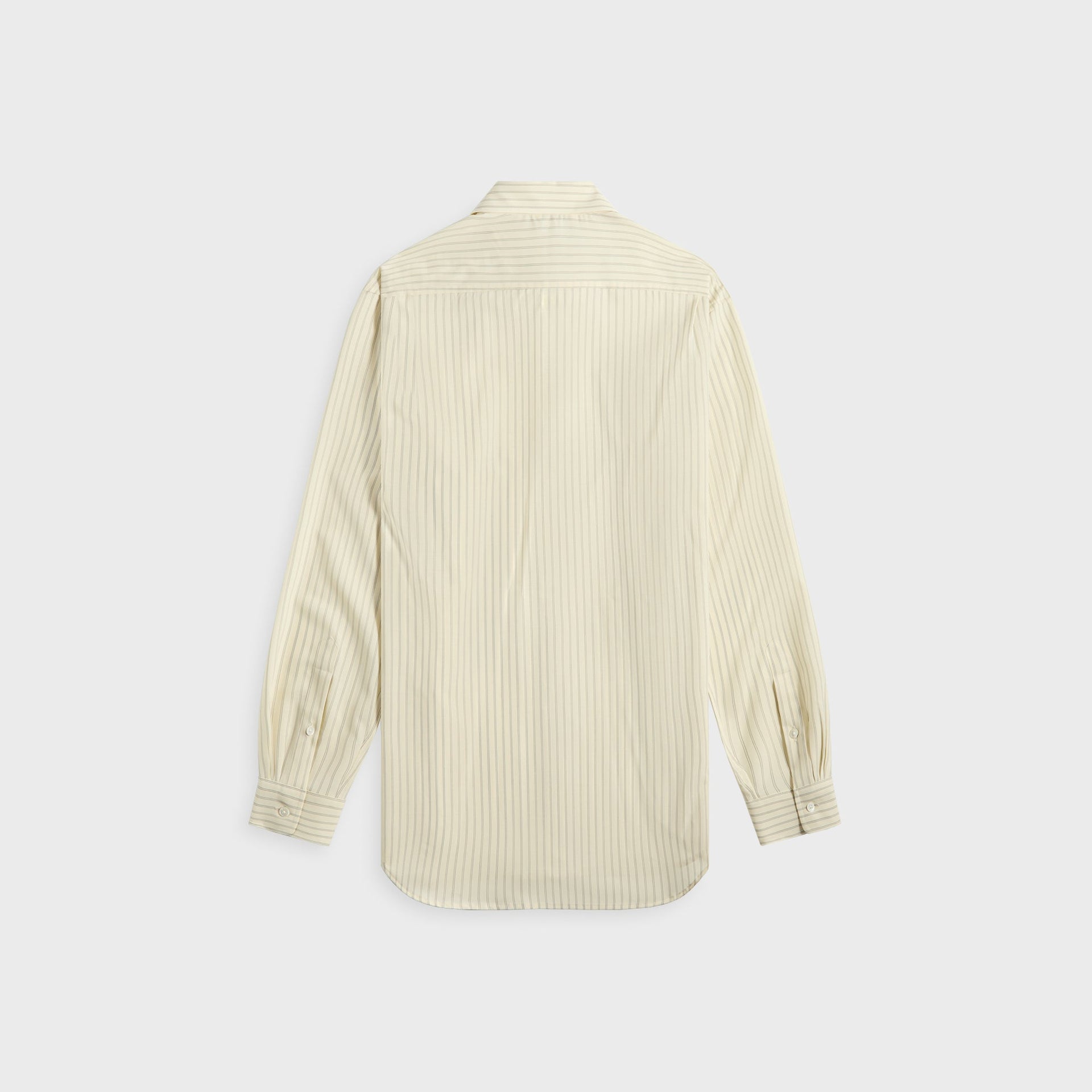 Auralee Super Fine Wool Stripe Shirt - Ivory Stripe