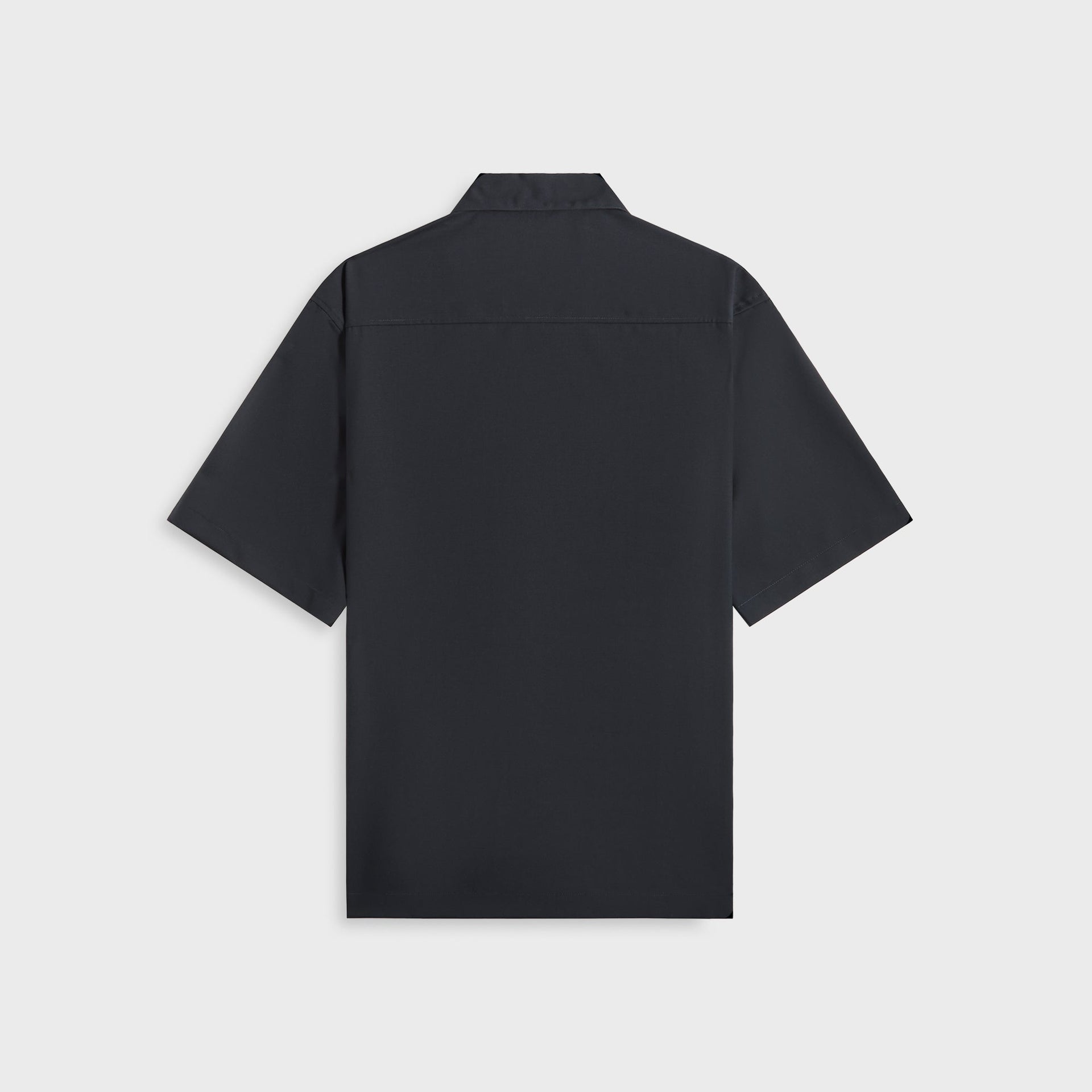 Auralee Super Fine Tropical Wool Open Collar Half Sleeved - Navy