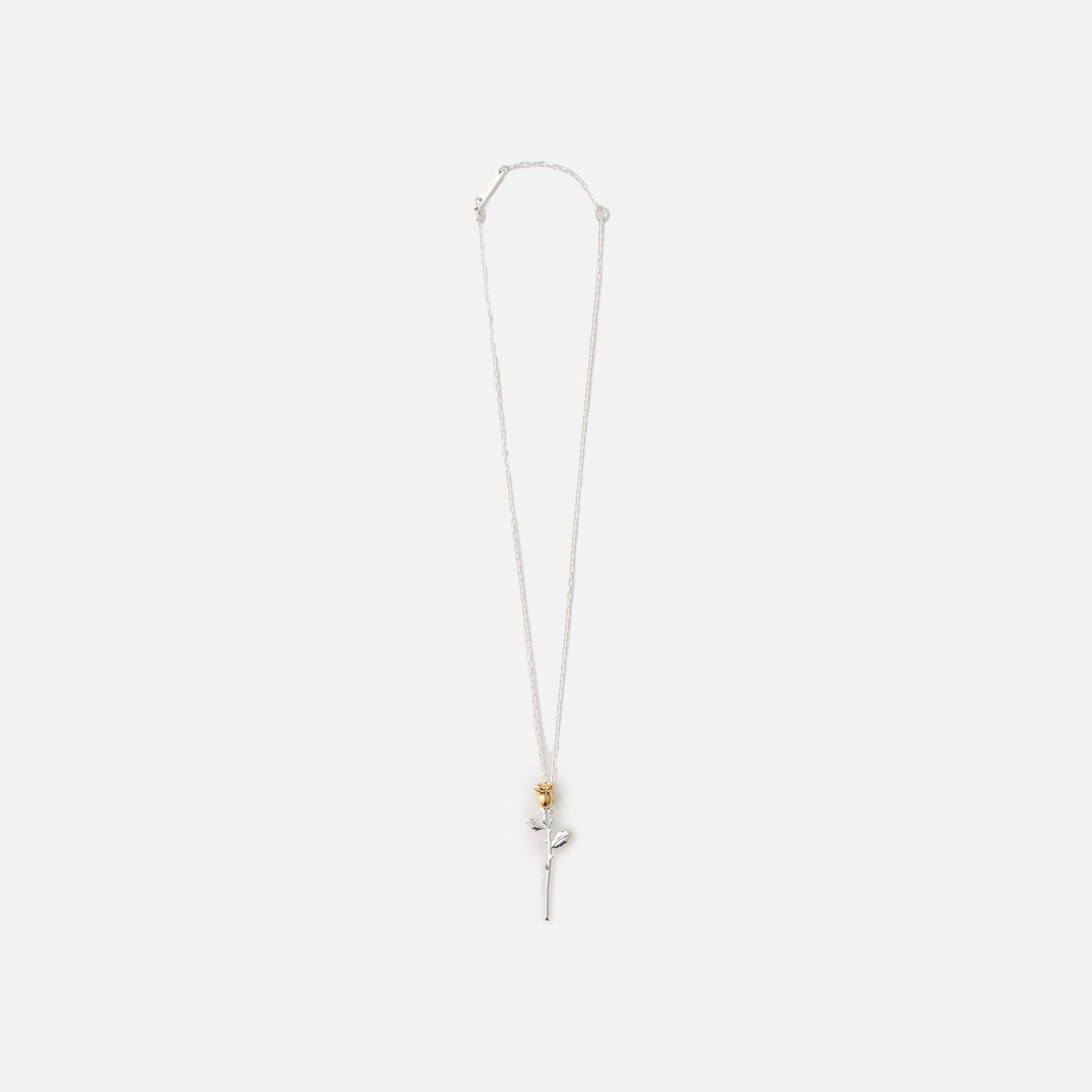 Ambush Rose Charm Necklace - Silver