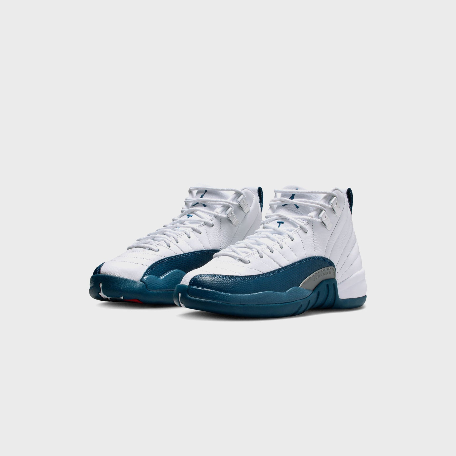 Jordan GS Air Jordan 12 Retro - White / French Blue / Metallic Silver