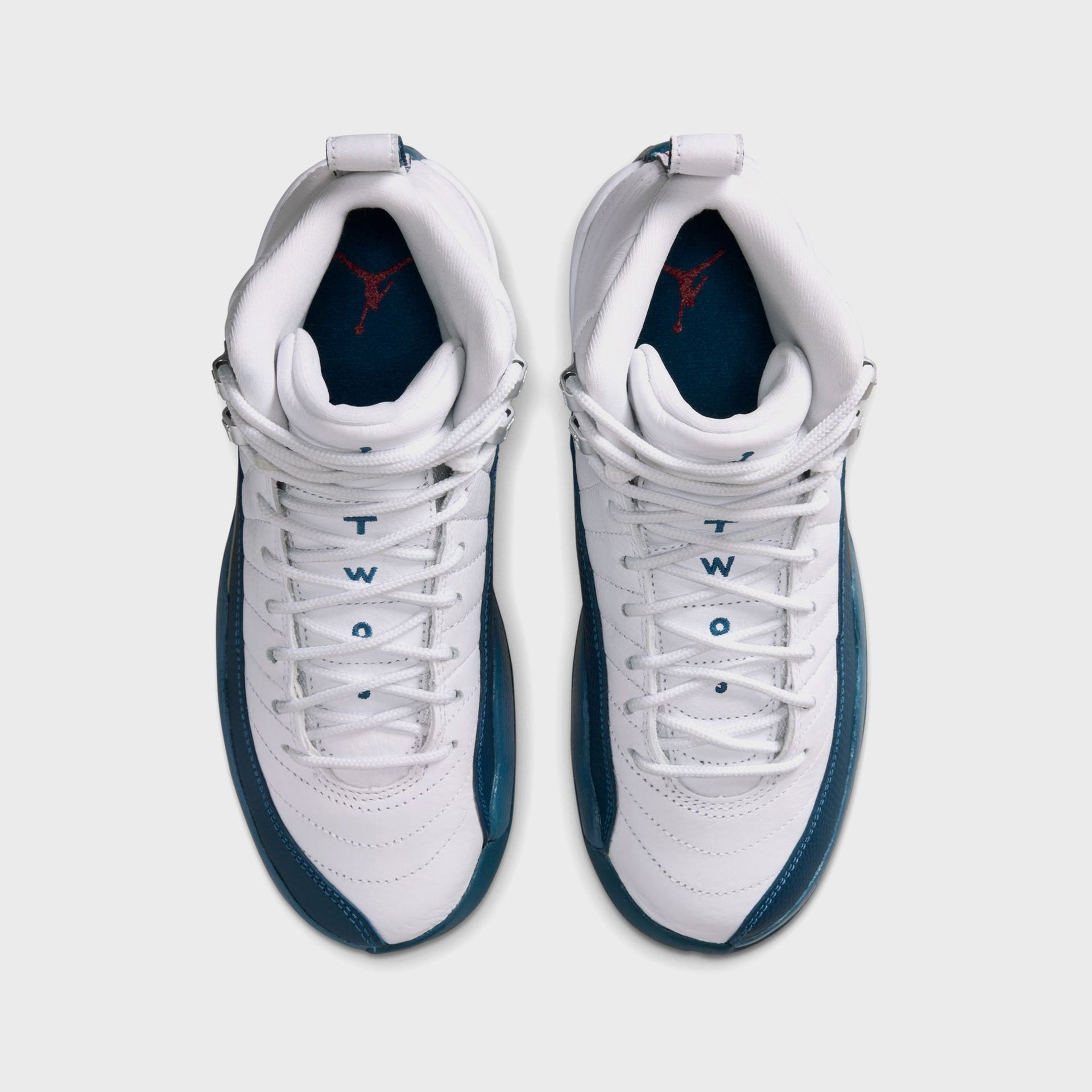 Jordan GS Air Jordan 12 Retro - White / French Blue / Metallic Silver