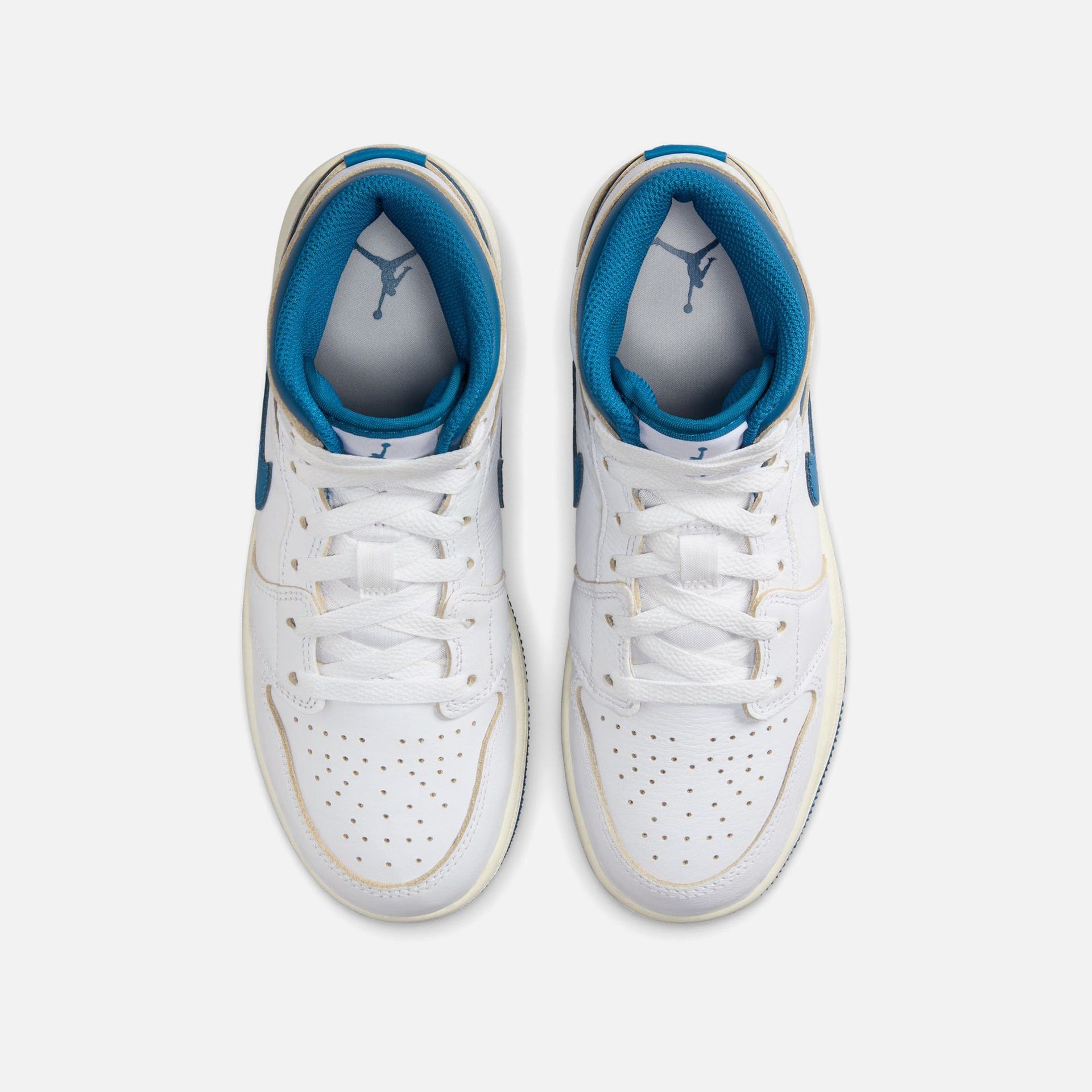Jordan GS Air Jordan 1 Mid SE - White / Industrial Blue / Sail
