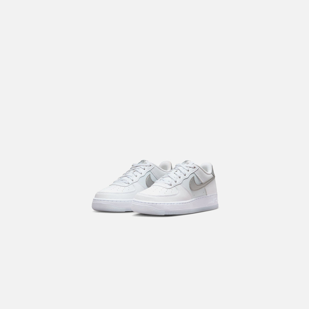 Nike GS Air Force 1 - White / Metallic Silver / Pure Platinum