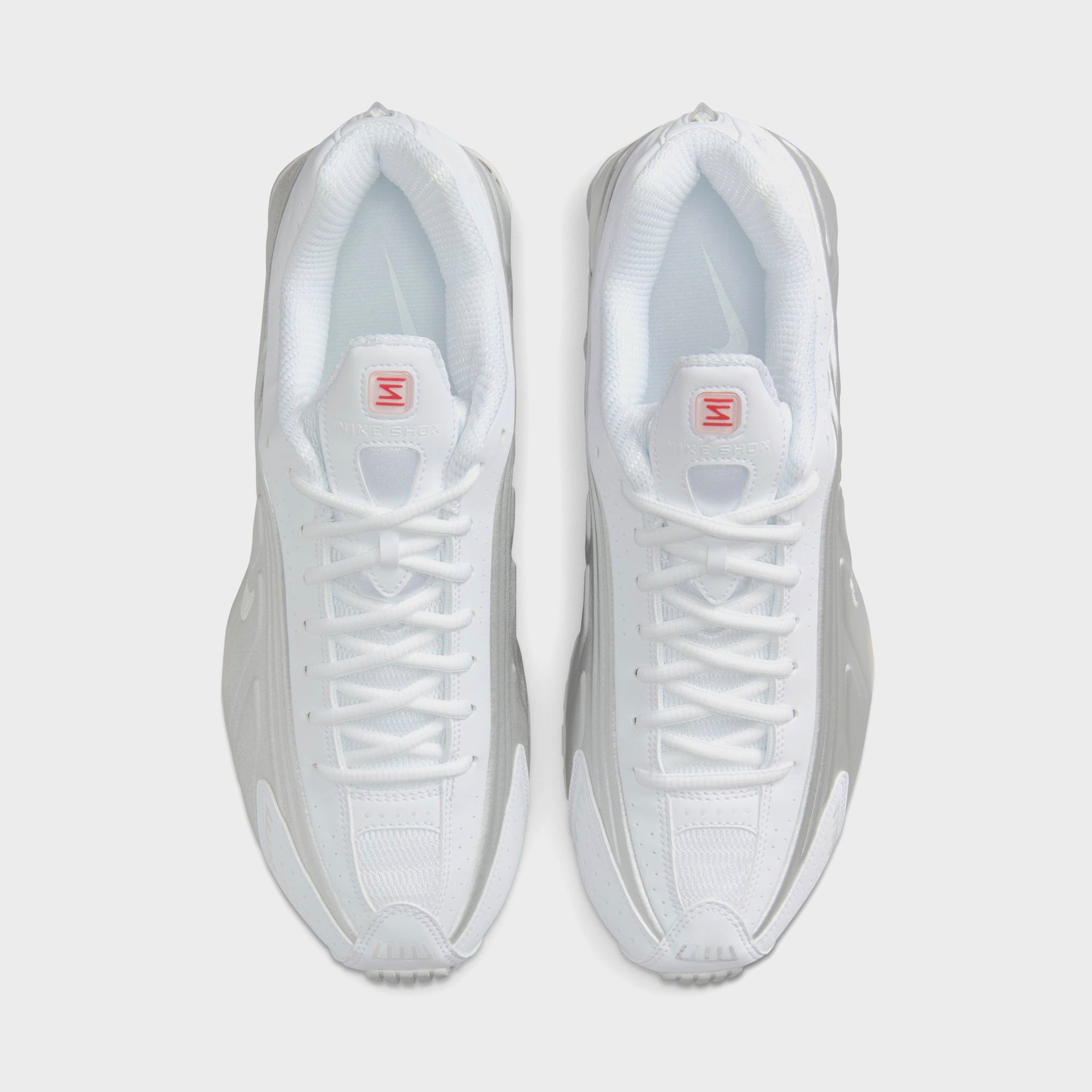 Nike Shox R4  - White / Bright Crimson / Metallic Silver