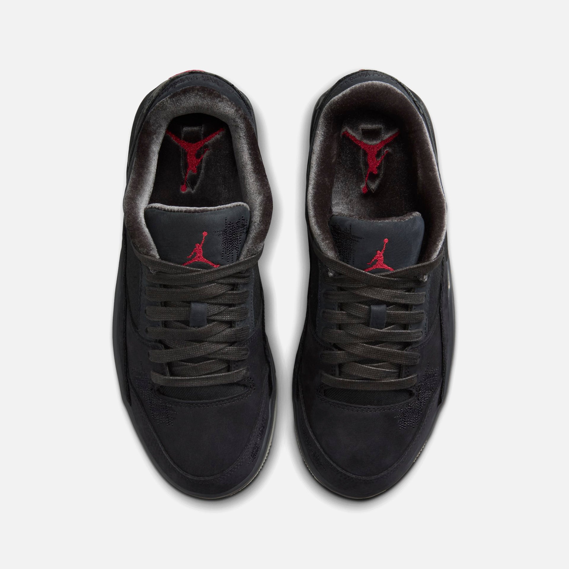 Jordan x Who Decides War WMNS Flight Court SP - Black / Varsity Red / Off Noir / Muslin