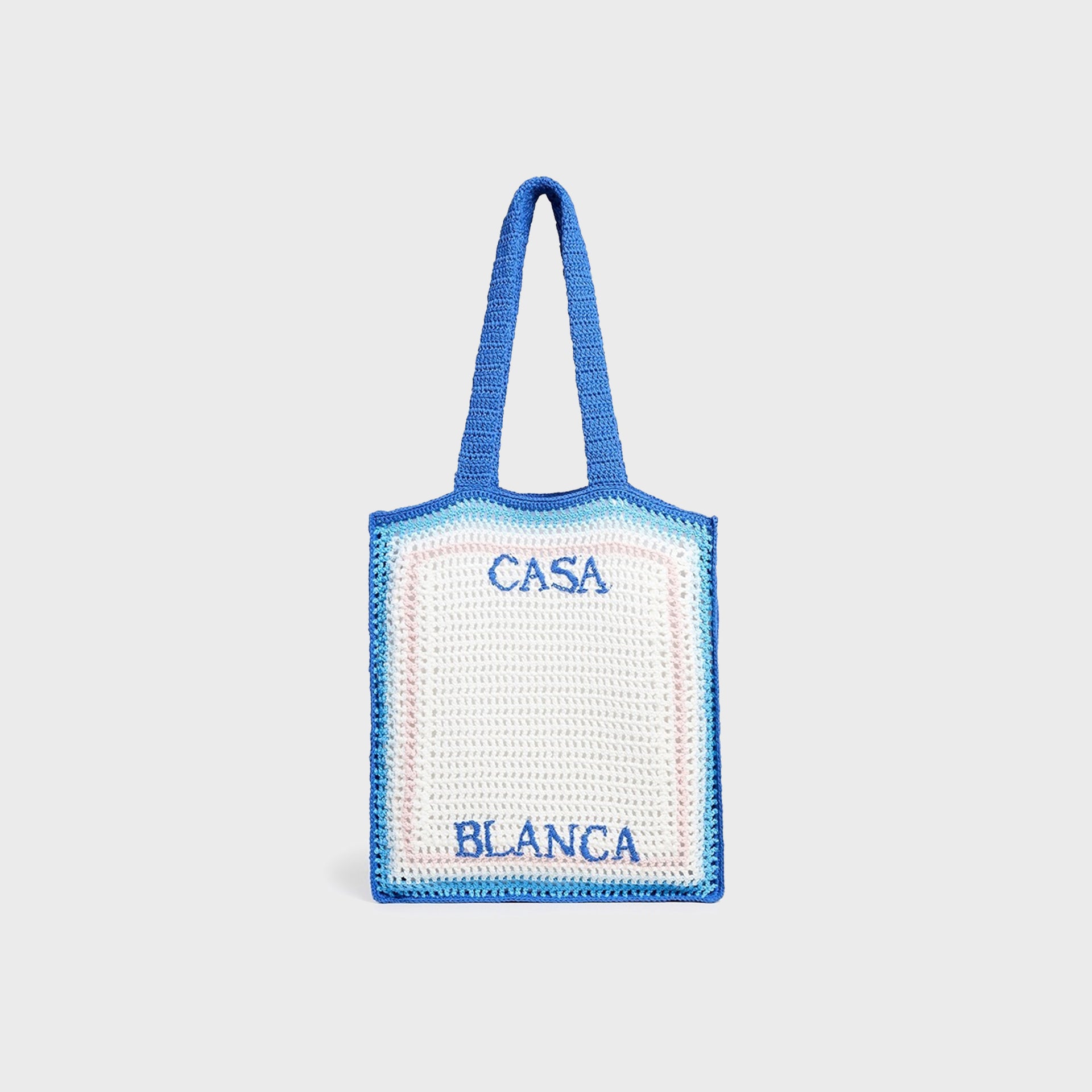 Casablanca Crochet Bag - Blue / White