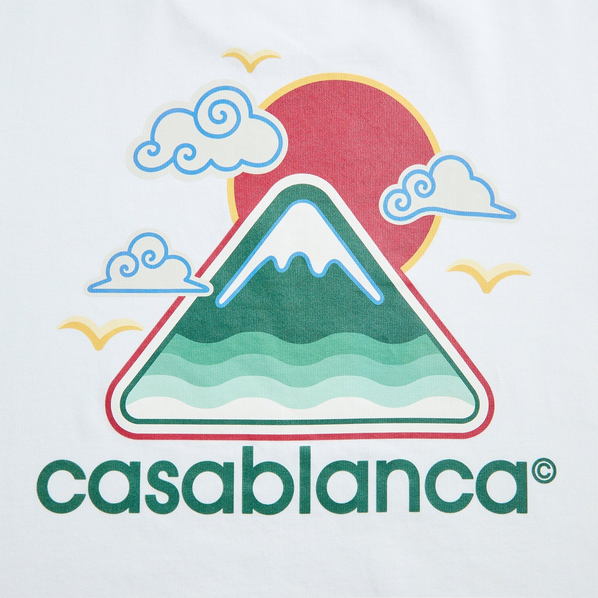 Casablanca Montagne Ondulée Screen Printed Tee in White