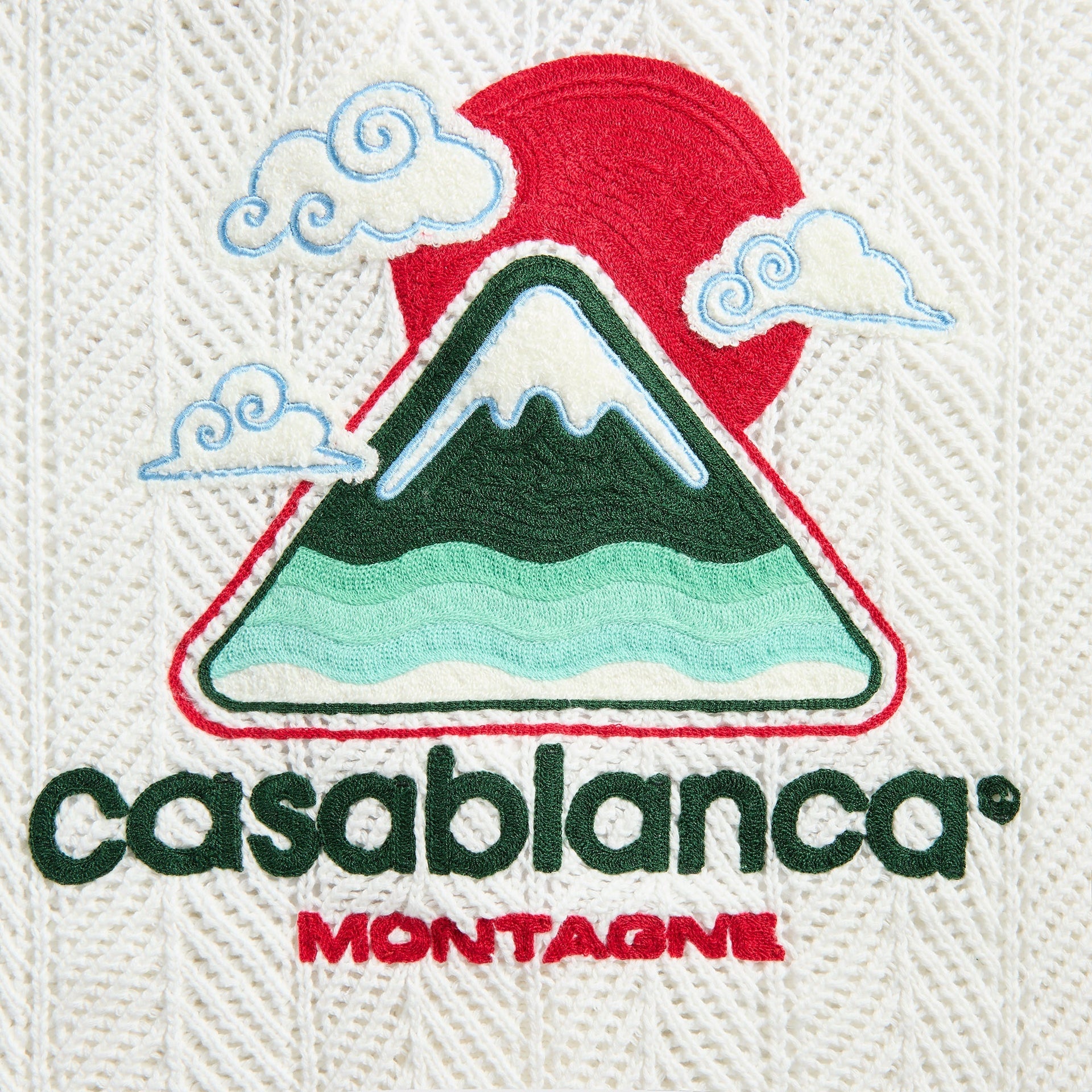Casablanca Cotton Montagne Ondulee Crochet Shirt in Off White