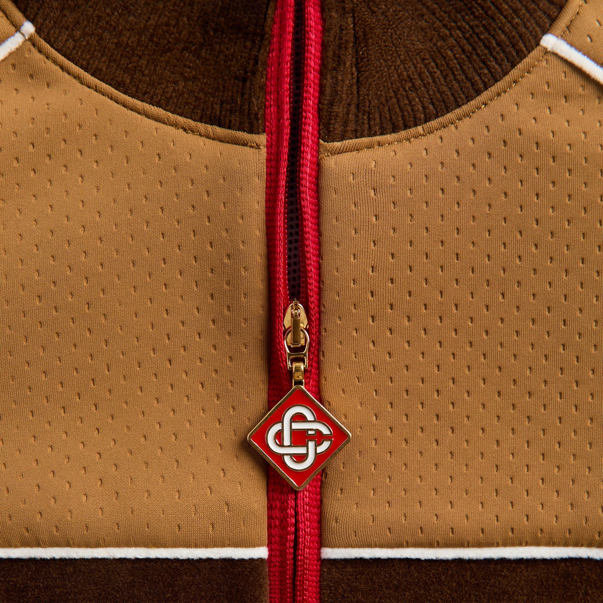 Casablanca Chenille Panelled Track Jacket - Beige