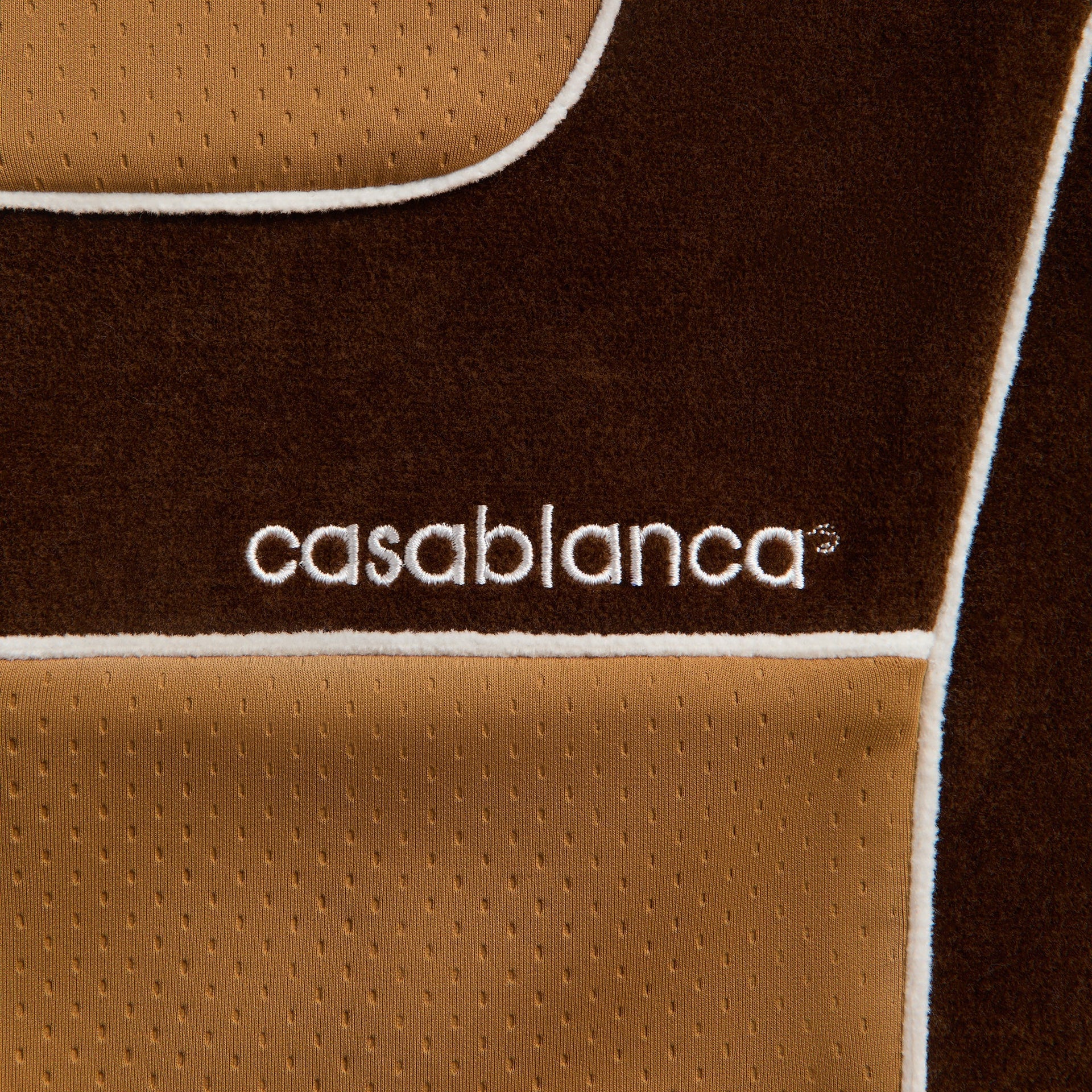 Casablanca Chenille Panelled Track Jacket - Beige