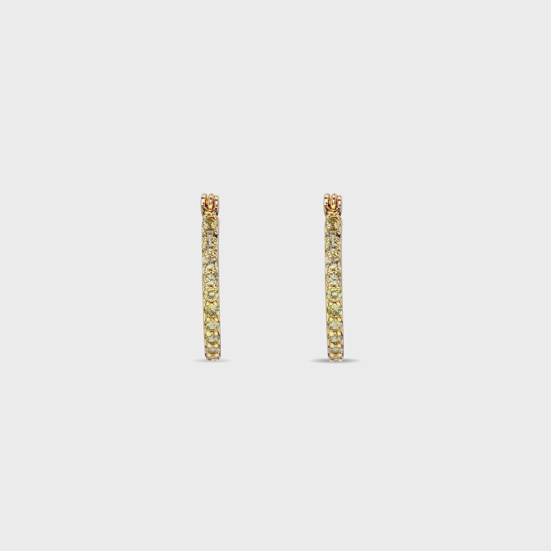 Crystal Haze Serena Small Hoops in Olive