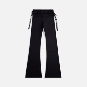 GUIZIO Ruched Side Tie Stretch Pant - Black