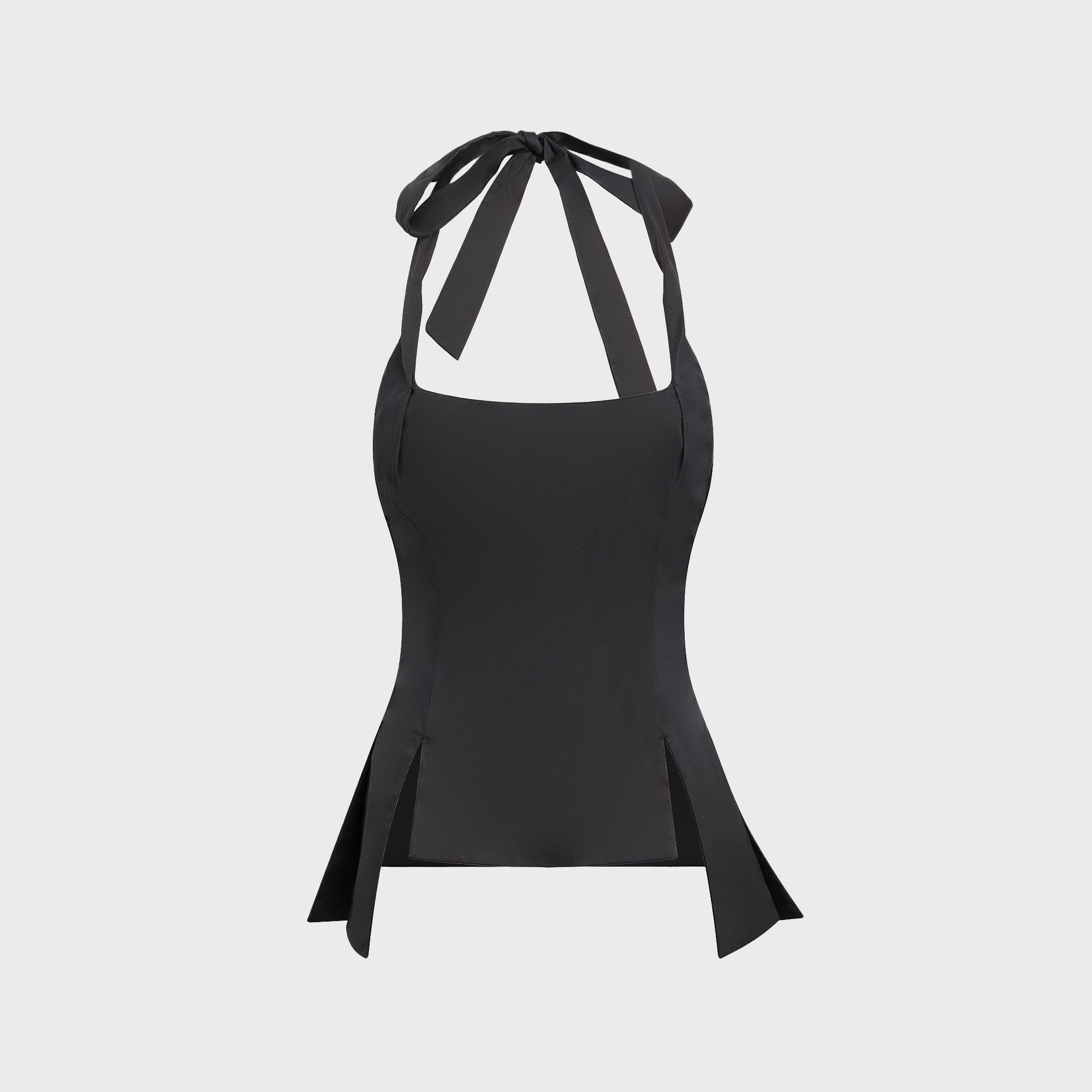 GUIZIO Carine Halter Top - Black