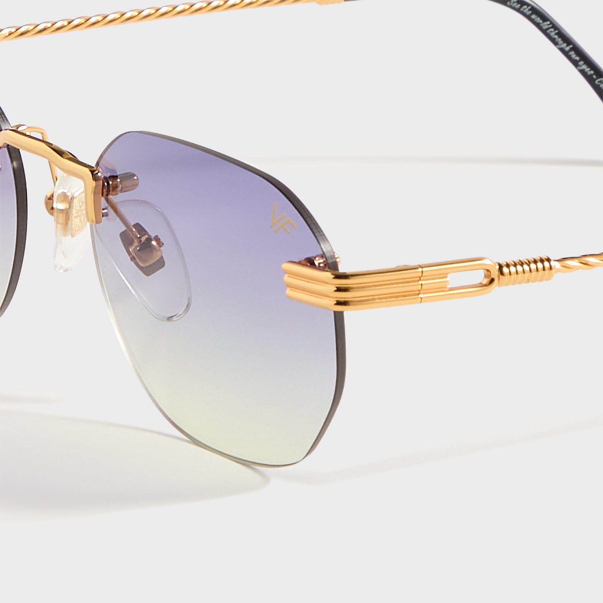 Vintage Frames Detroit Player Rimless Drill Mount 24KT - Gold Grape / Yellow Gradient