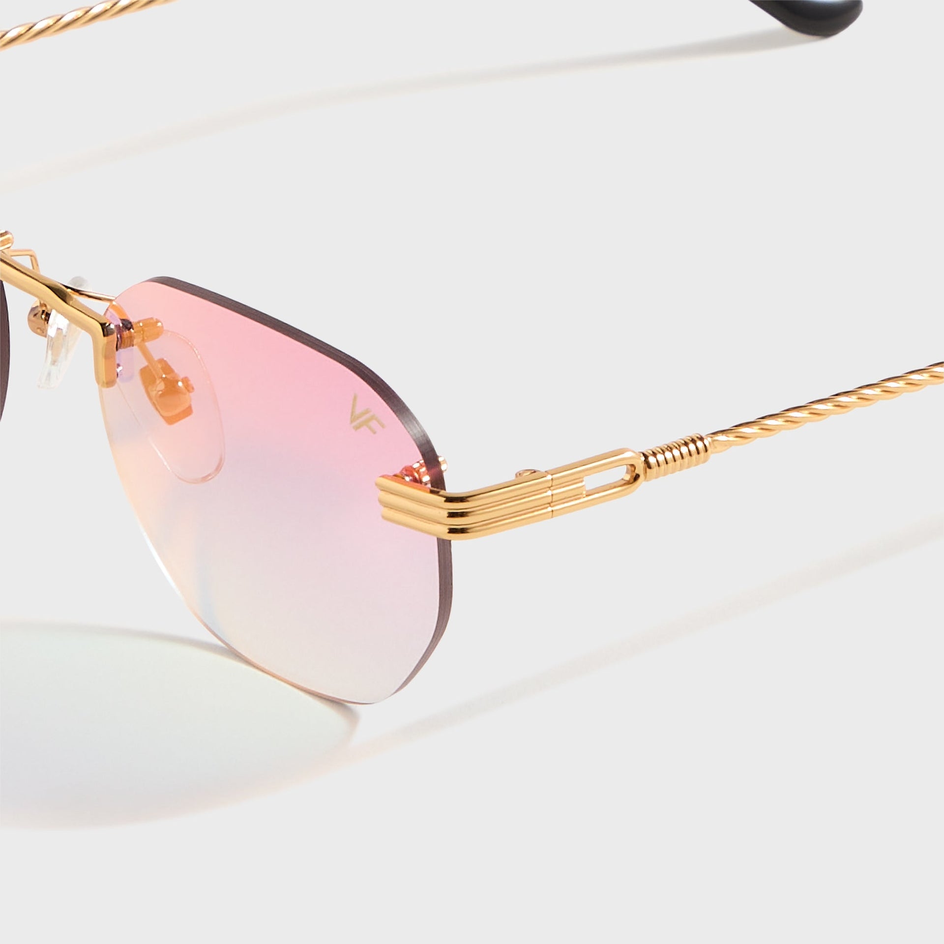 Vintage Frames Detroit Player Rimless Drill Mount 24KT - Gold / Grape Pop