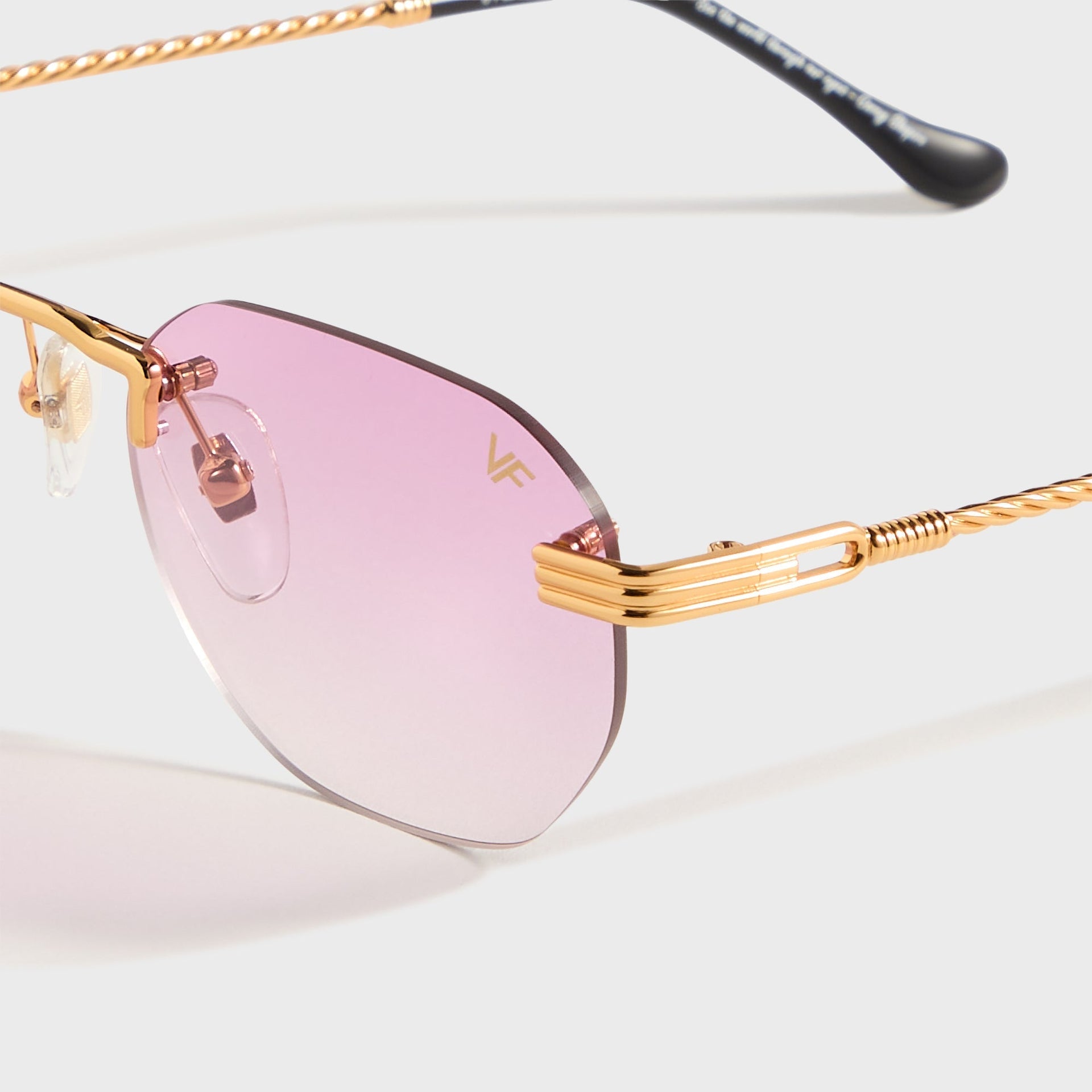 Vintage Frames Detroit Player Rimless Drill Mount 24KT - Gold / Gumdrop Gradient