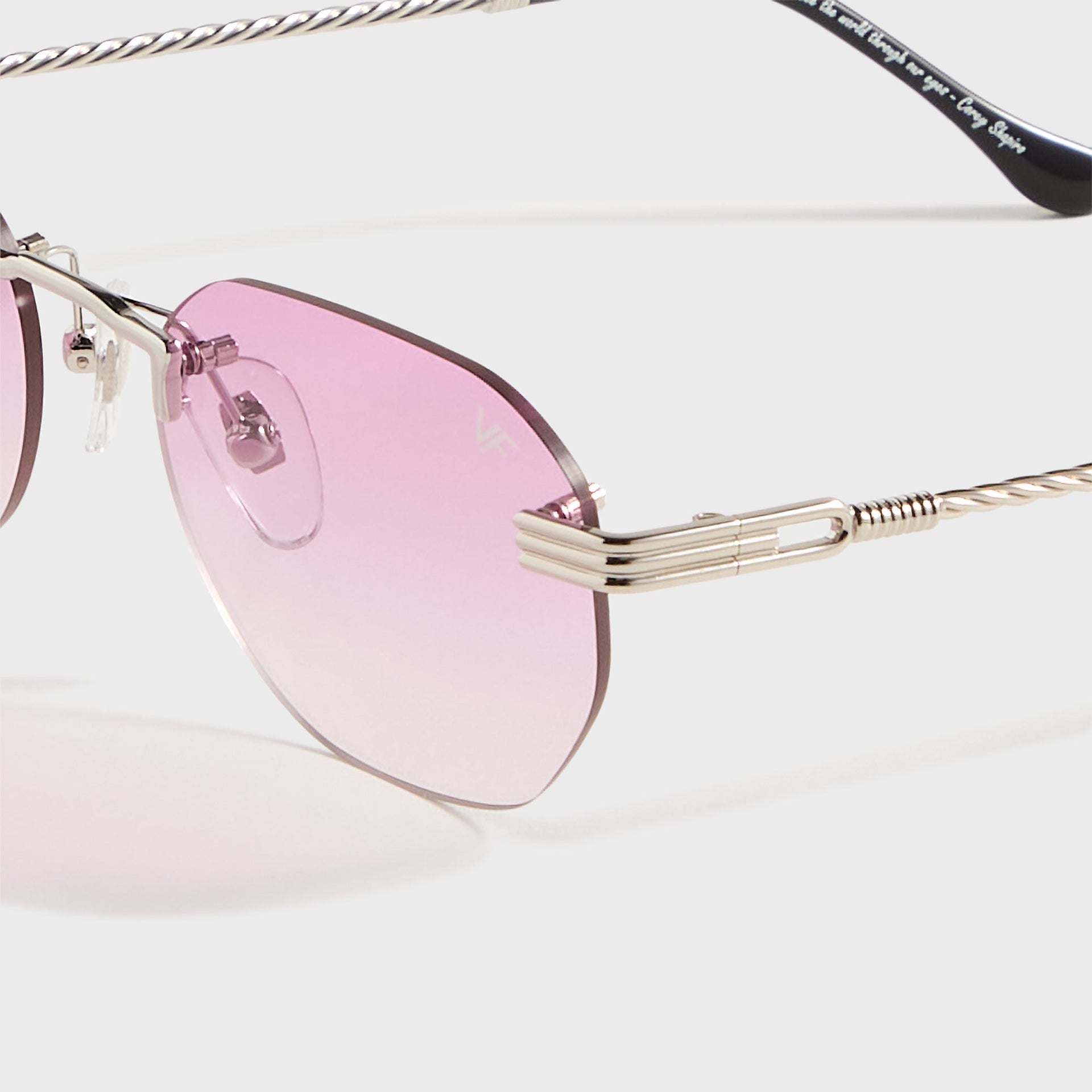 Vintage Frames Detroit Player Rimless Drill Mount 24KT - White Gold / Gum Drop