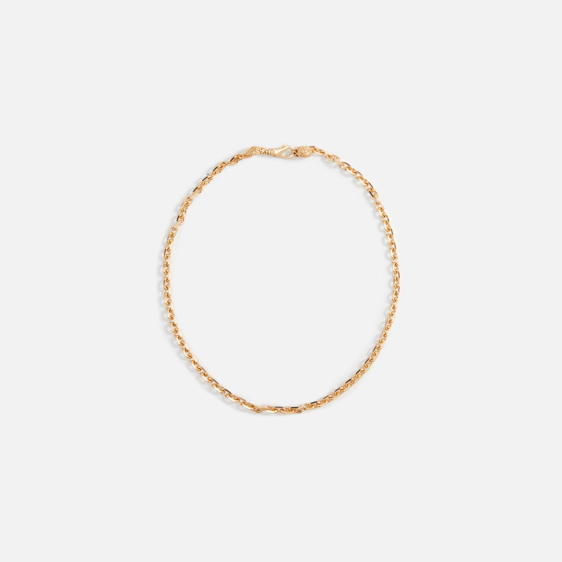 Emanuele Bicocchi Gold Link Chain W/ Arabesque Skulls - Sterling Silver