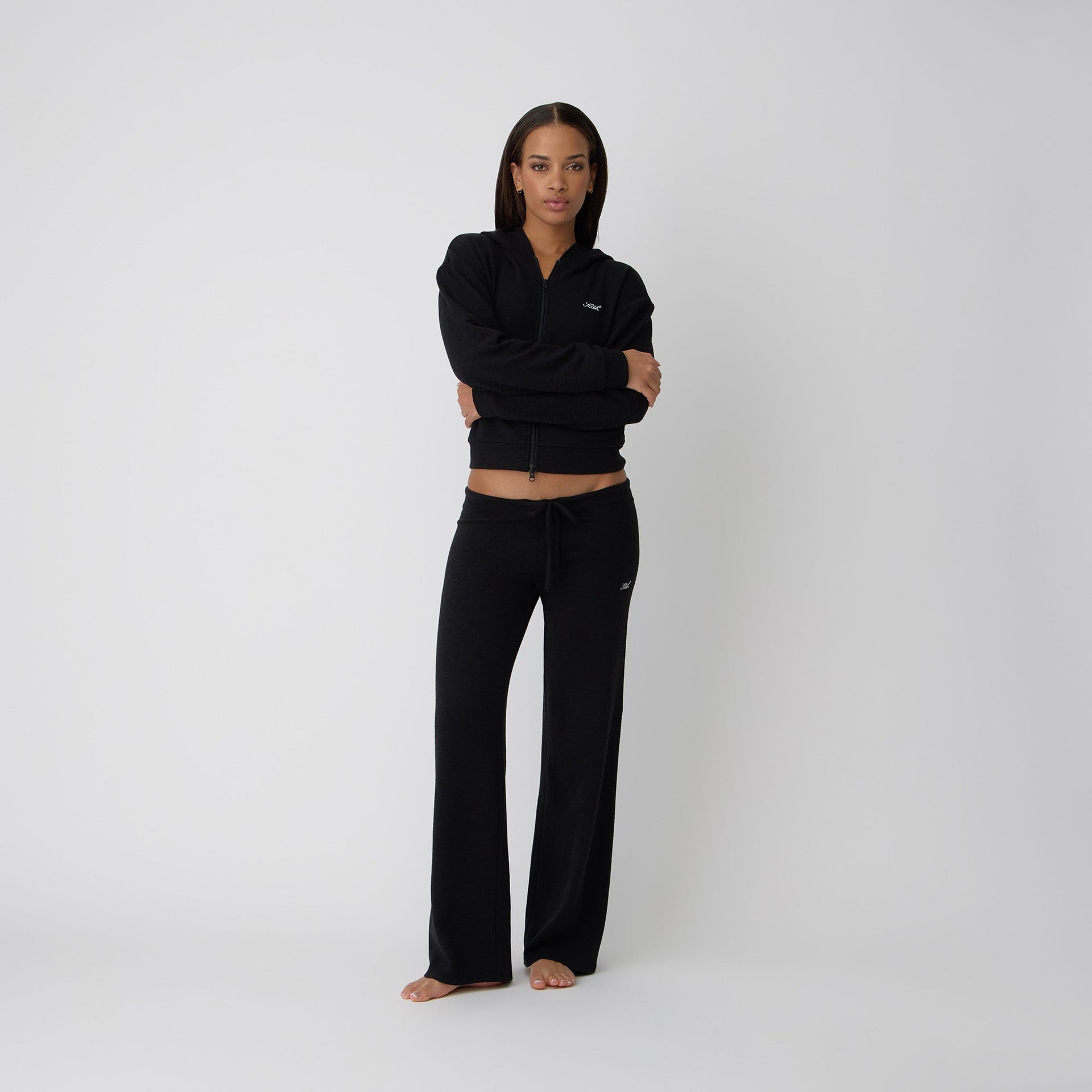 Kith Women Leary Lounge Zip Hoodie - Black