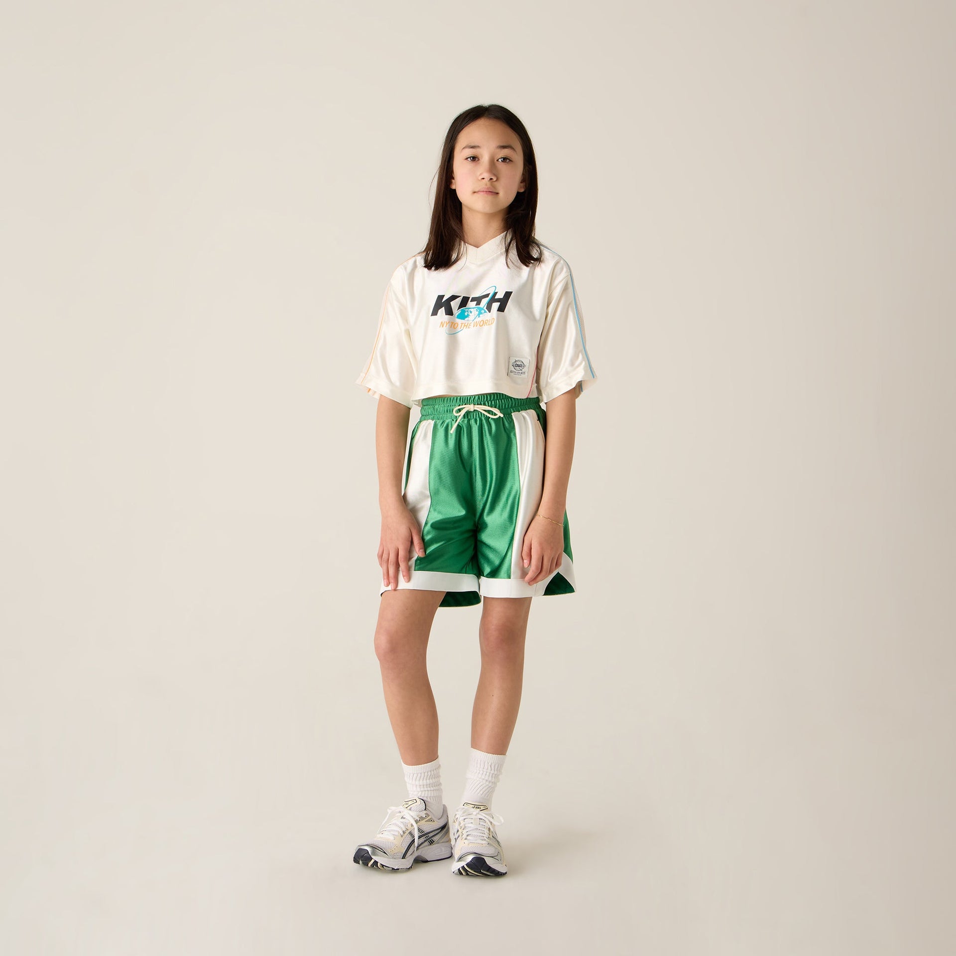 Kith Kids NY to the World Faille Curtis Short - Parrot