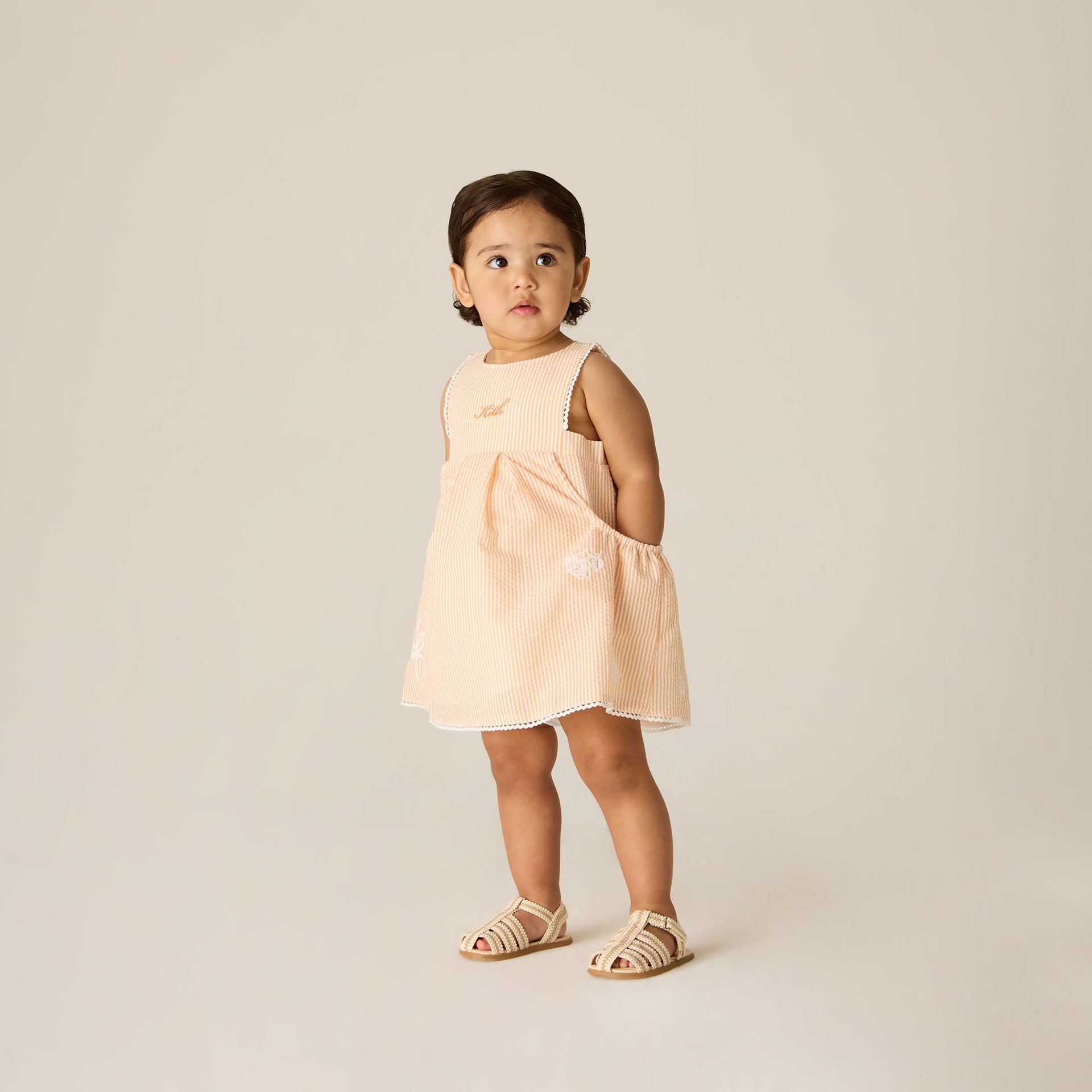 Kith Baby Seersucker Ainsley Dress - Calcite