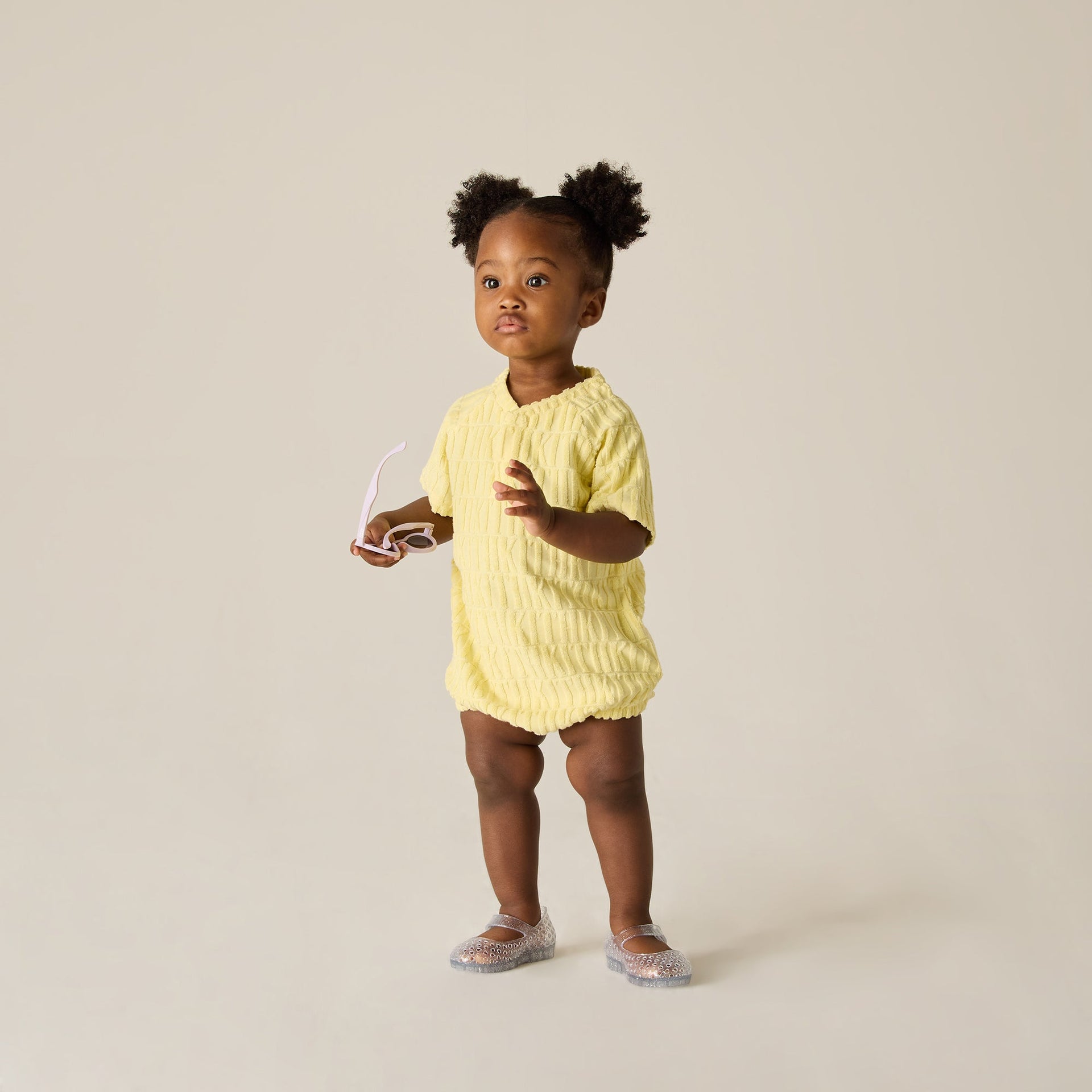 Kith Baby Monogram Terry Henley Romper - Ray
