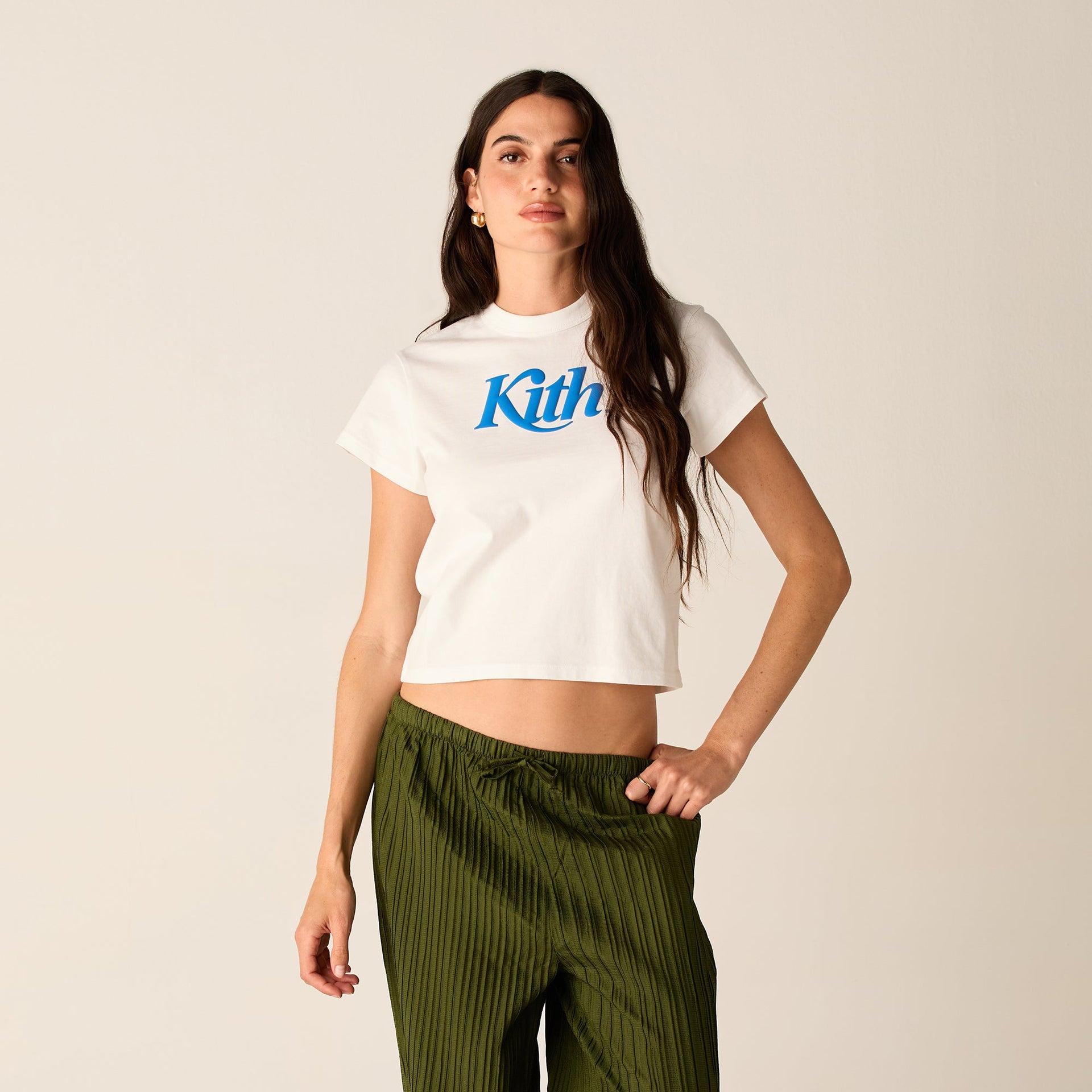 Kith Women Swash Logo Mulberry Vintage Tee - White