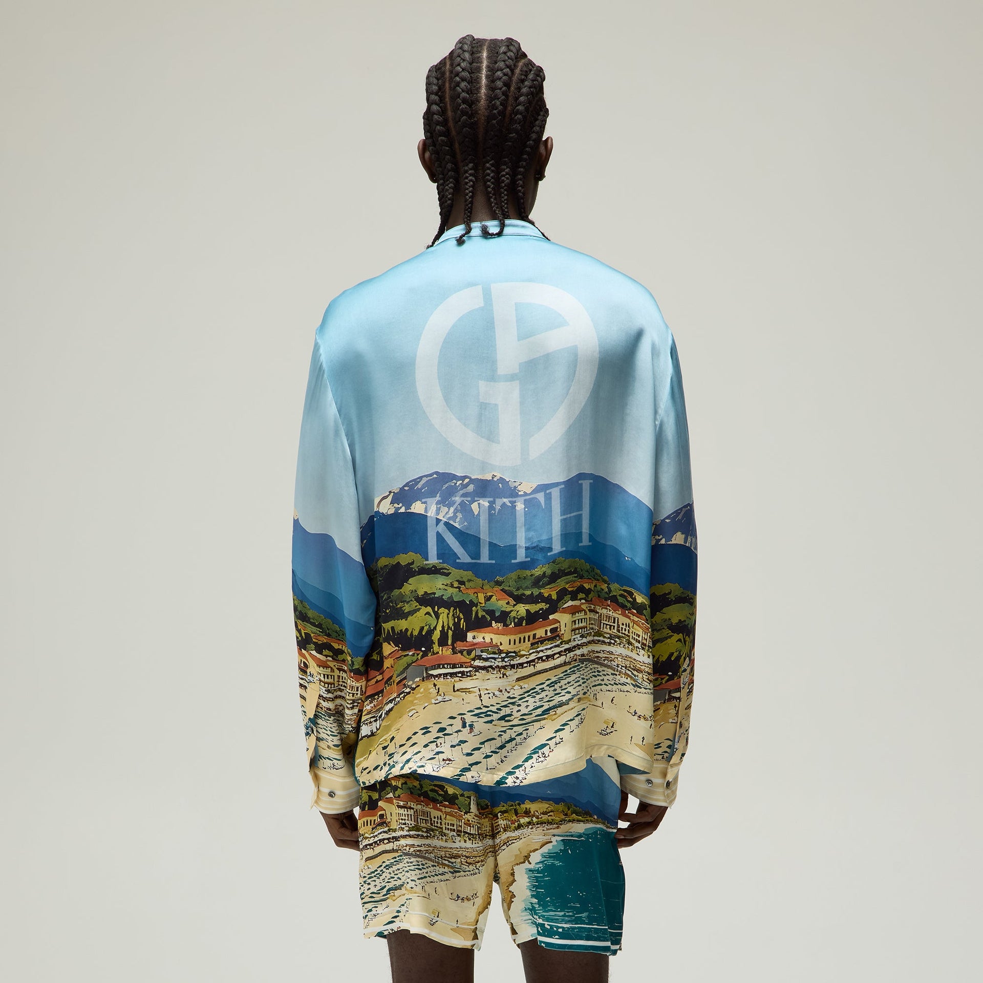 Giorgio Armani & Kith Forte dei Marmi Long Sleeve Zip-Up Shirt - Multi