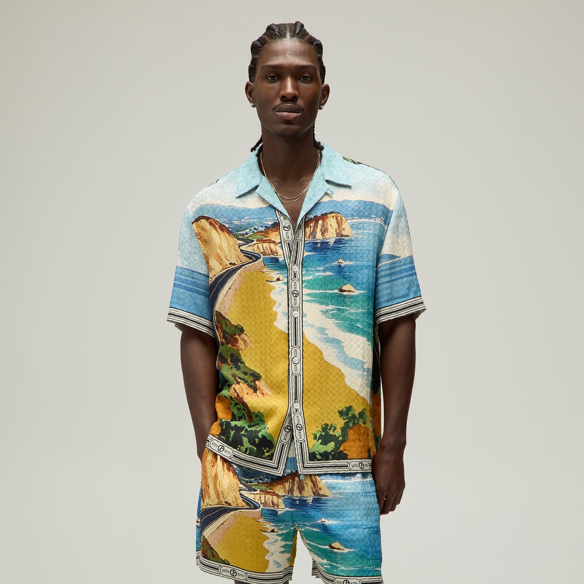 Giorgio Armani & Kith Malibu Short Sleeve Thompson Camp Collar Shirt - Multi