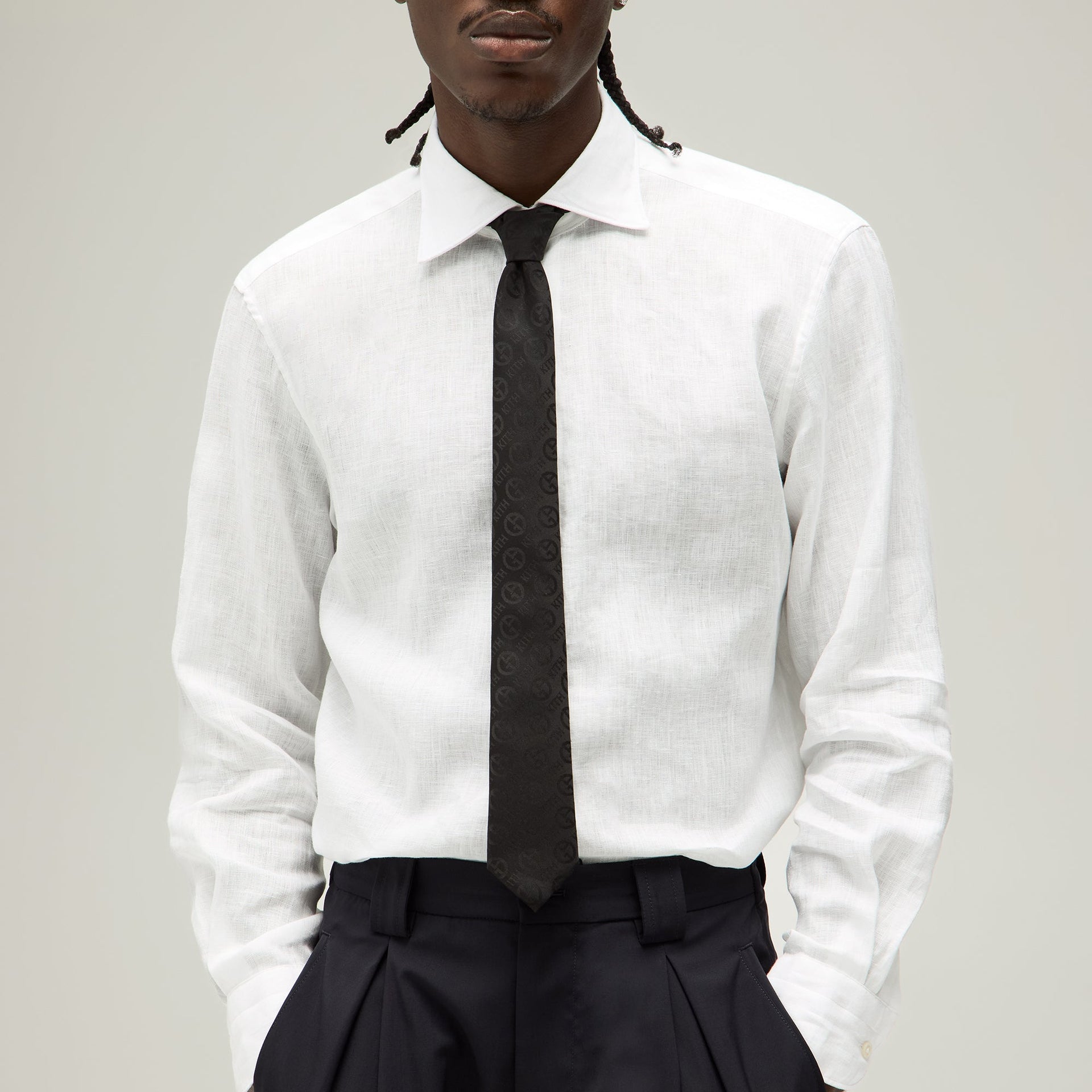 Giorgio Armani & Kith Monogram Jacquard Tie - Black