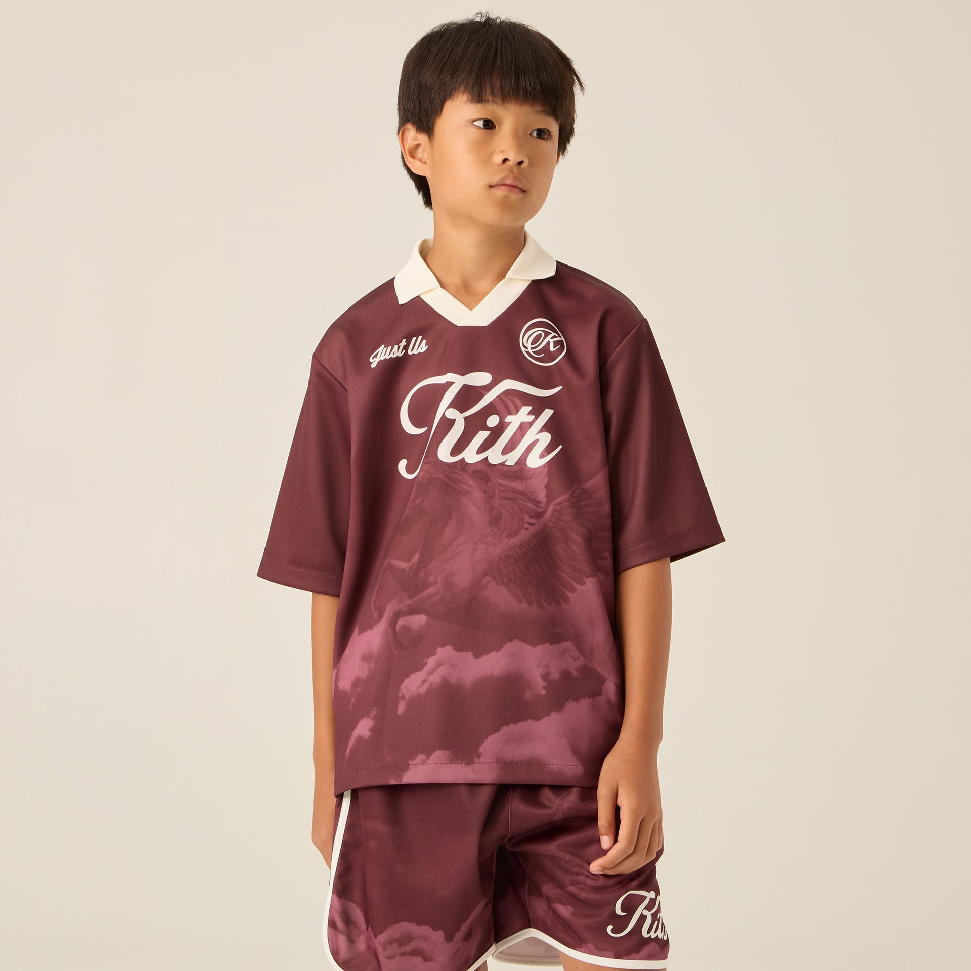 Kith Kids Printed Pegasus Soccer Top - Magma