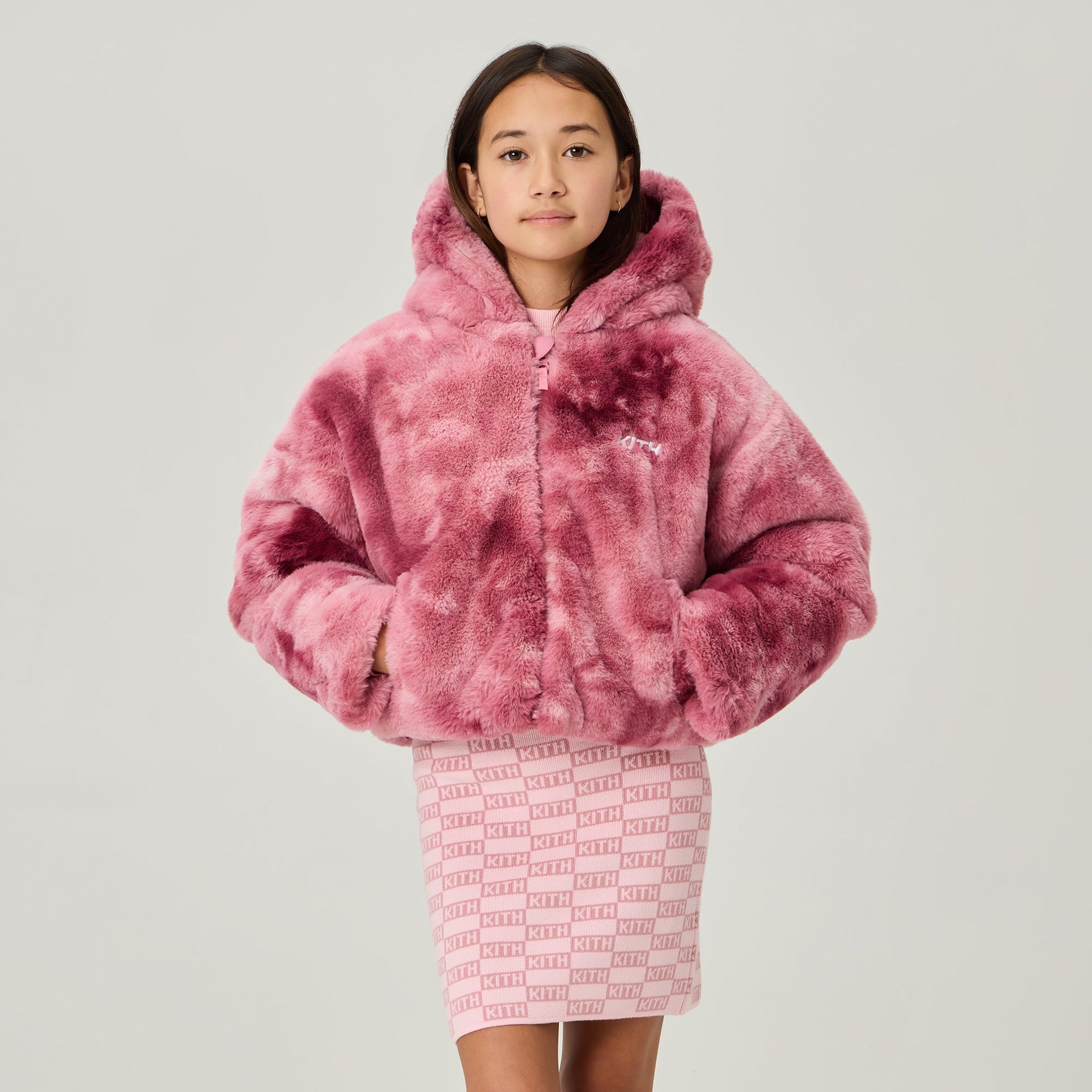Kith Kids Cropped Faux Fur Hooded Puffer Jacket - Affection