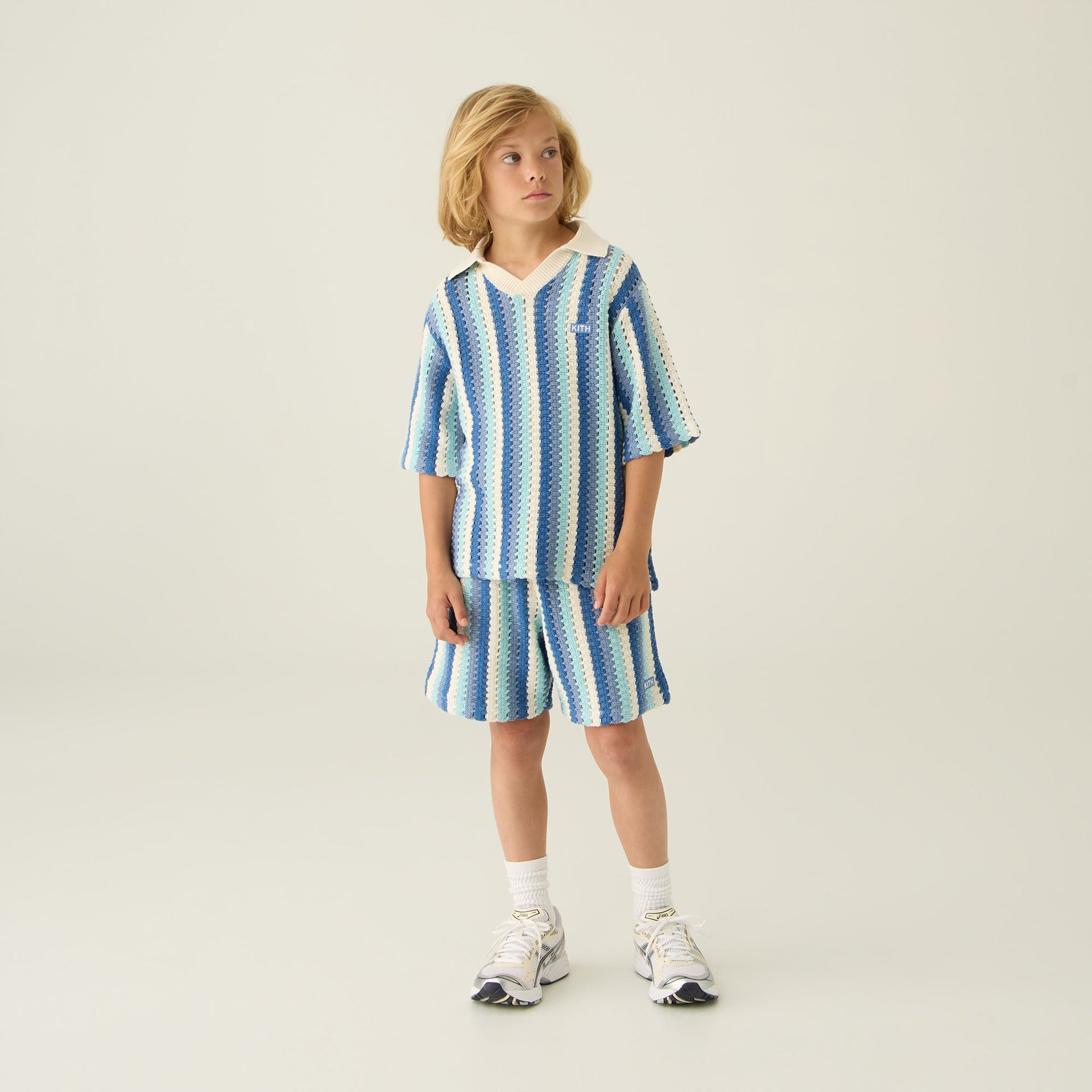 Kith Kids Open Knit Camp Short - Blue Skies