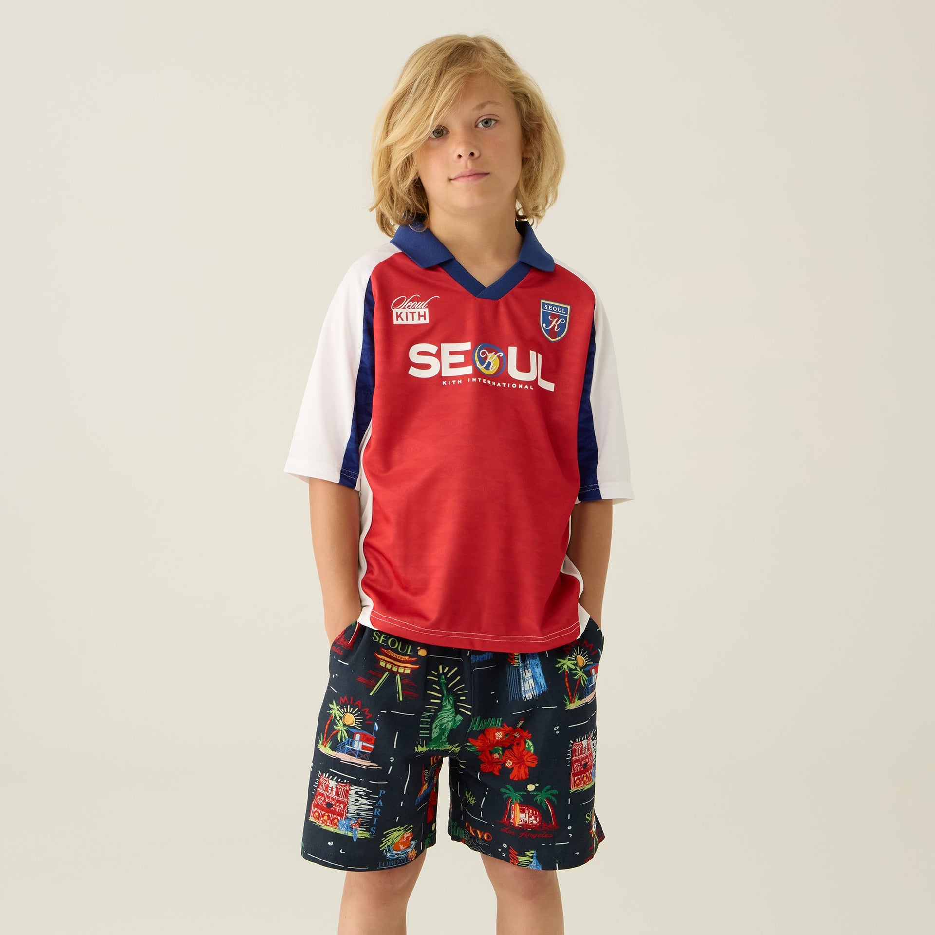 Kith Kids Seoul Soccer Top - Cherry Bomb