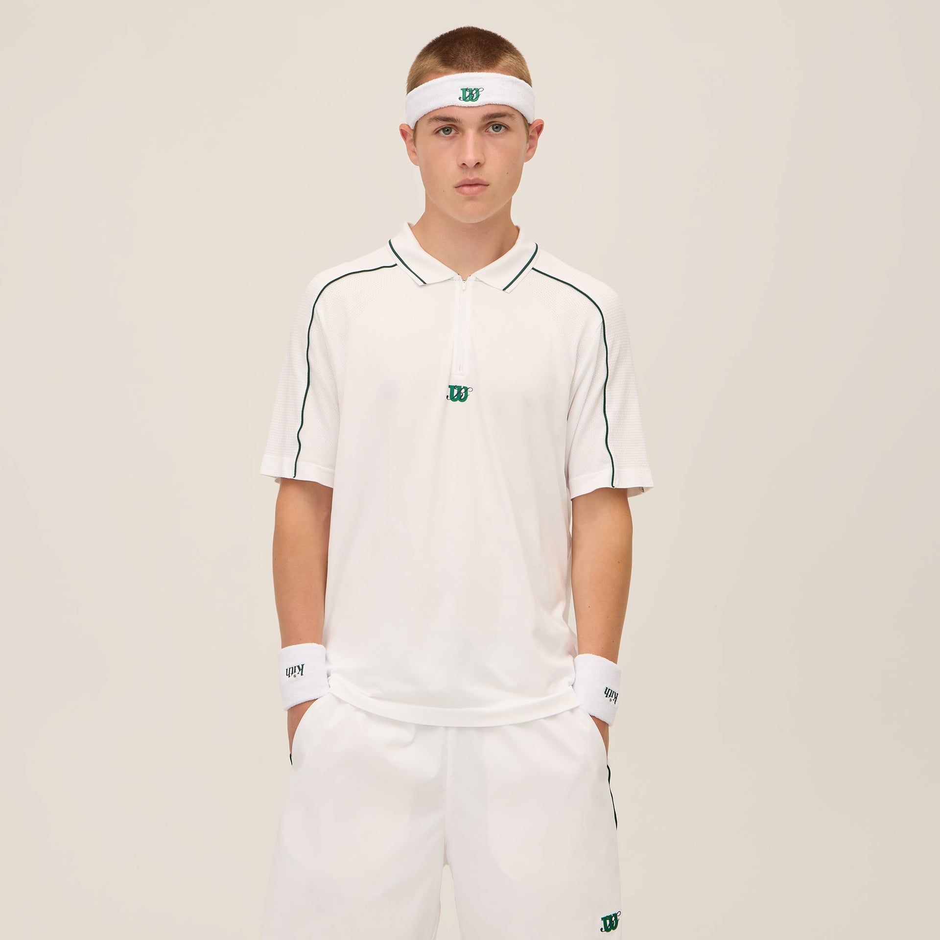 Kith for Wilson Doherty Zip Front Polo - White