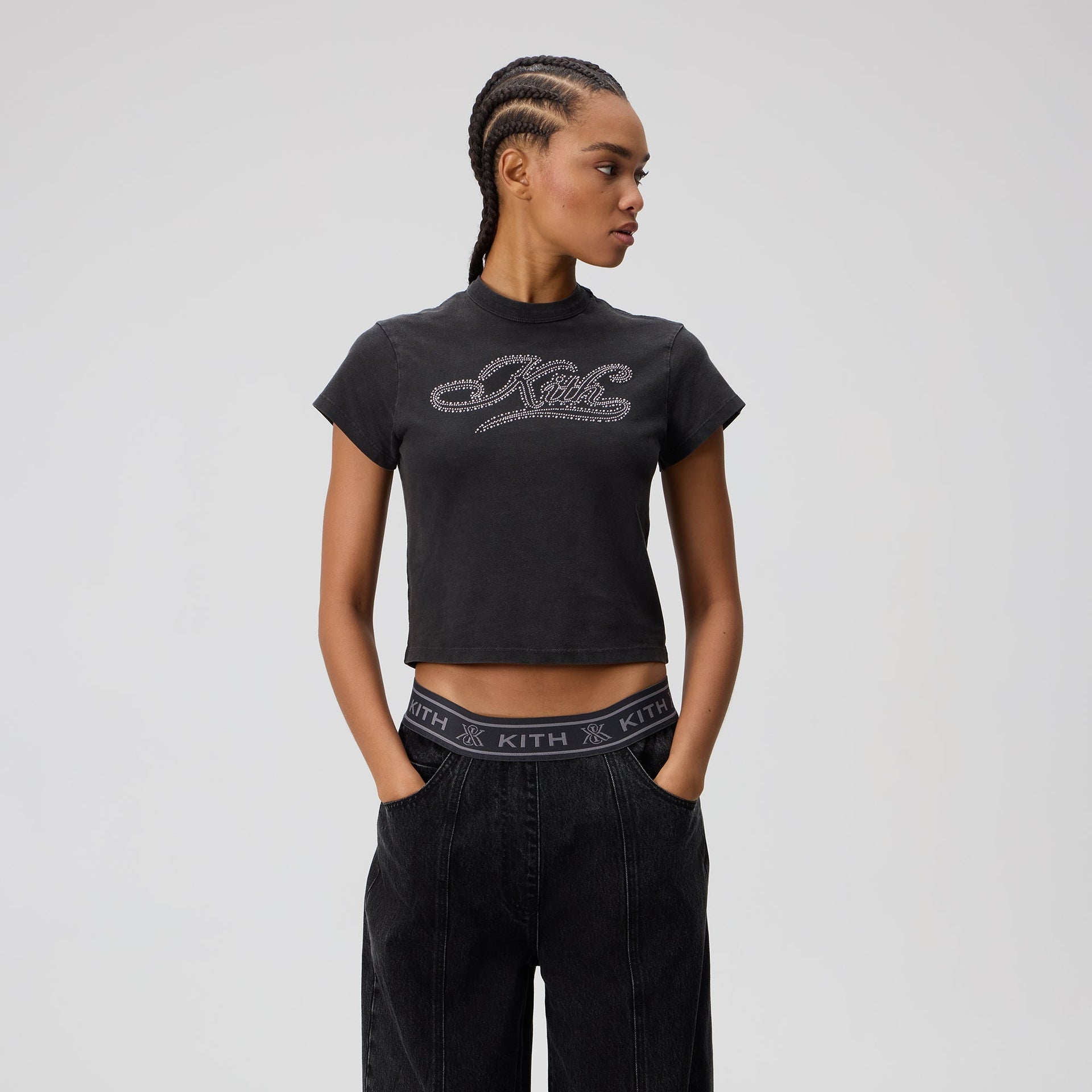 Kith Women Mulberry Studded Vintage Tee - Black
