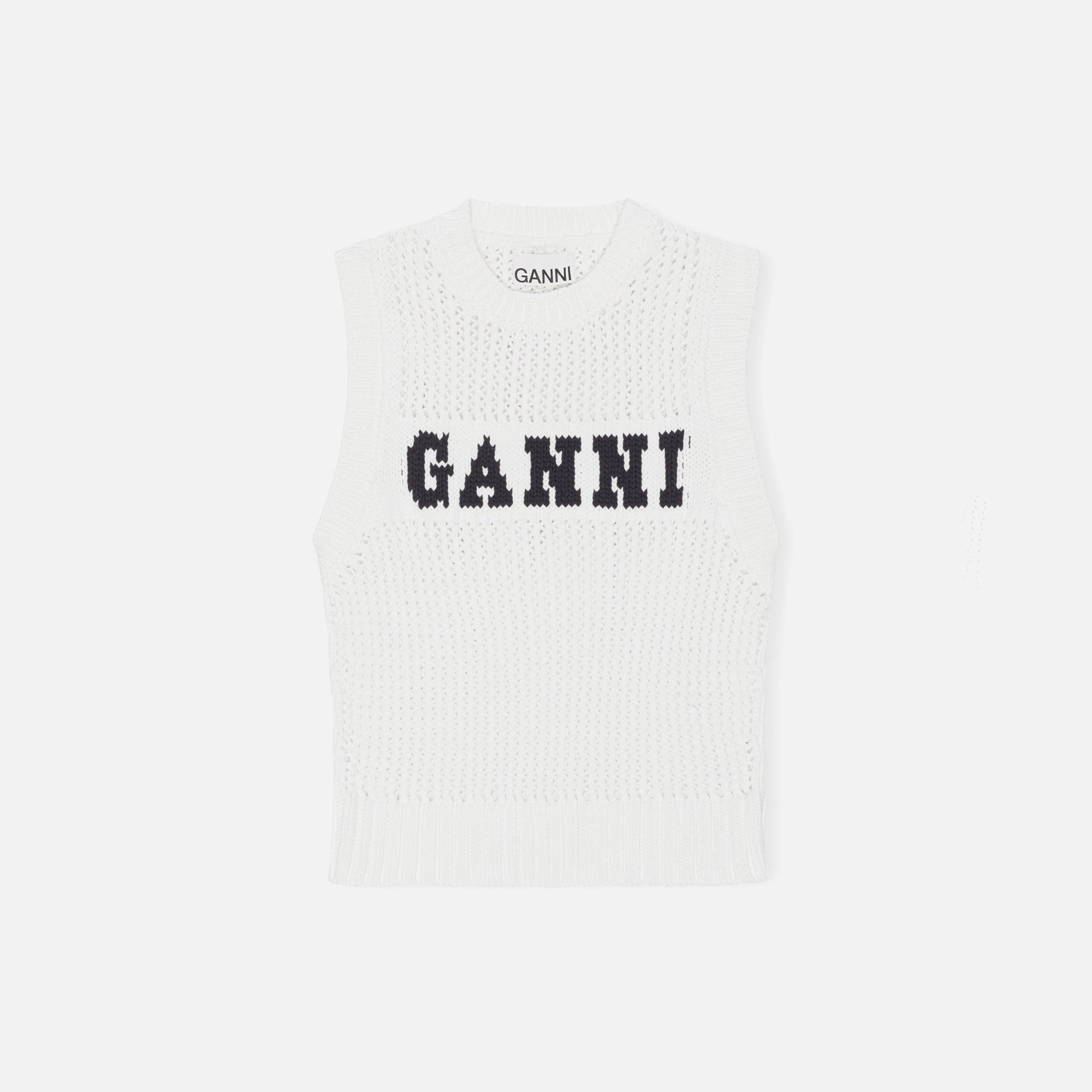 Ganni Cotton Rope Vest - Egret