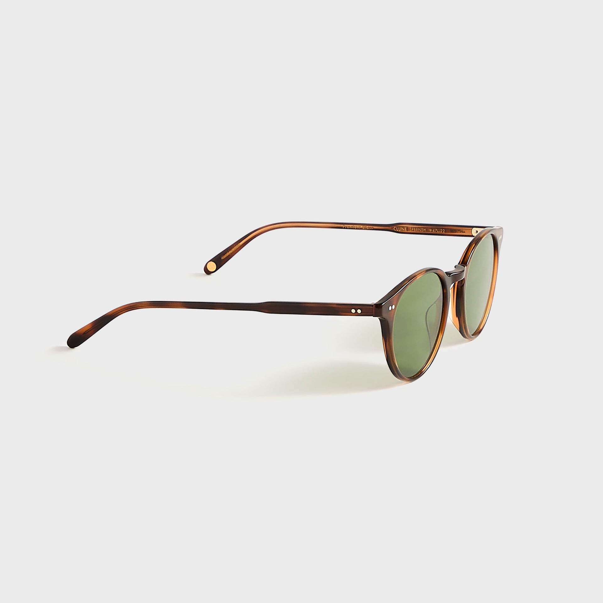 Garrett Leight Clune Sunglasses - Spotted Brown Shell / Semi Flat Pure Green