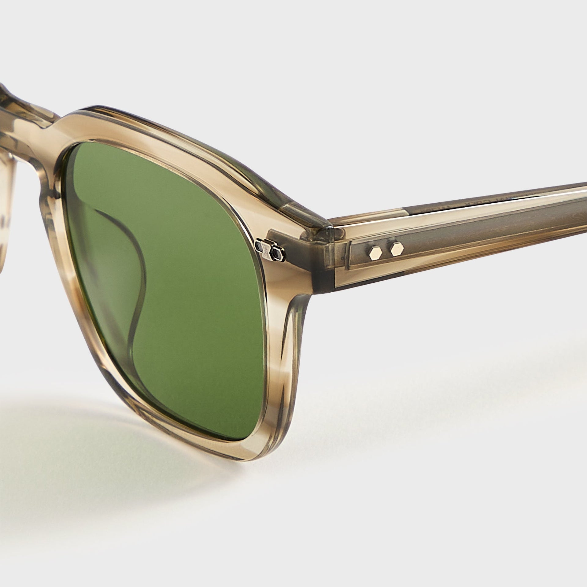 Garrett Leight Adonis Sunglasses - Celestial Grey Pewter / Semi Flat Boxwood Green