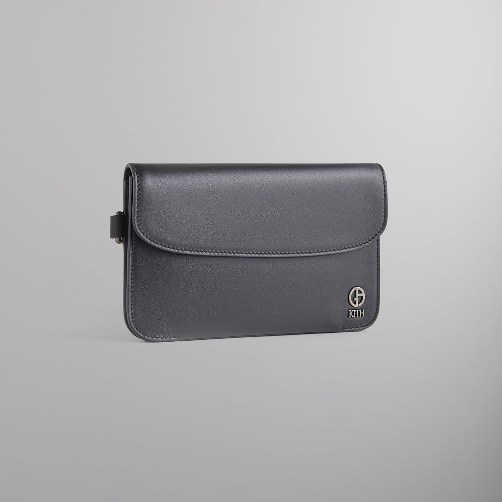 Kith & Giorgio Armani Leather Double Pouch - Black – Kith Europe