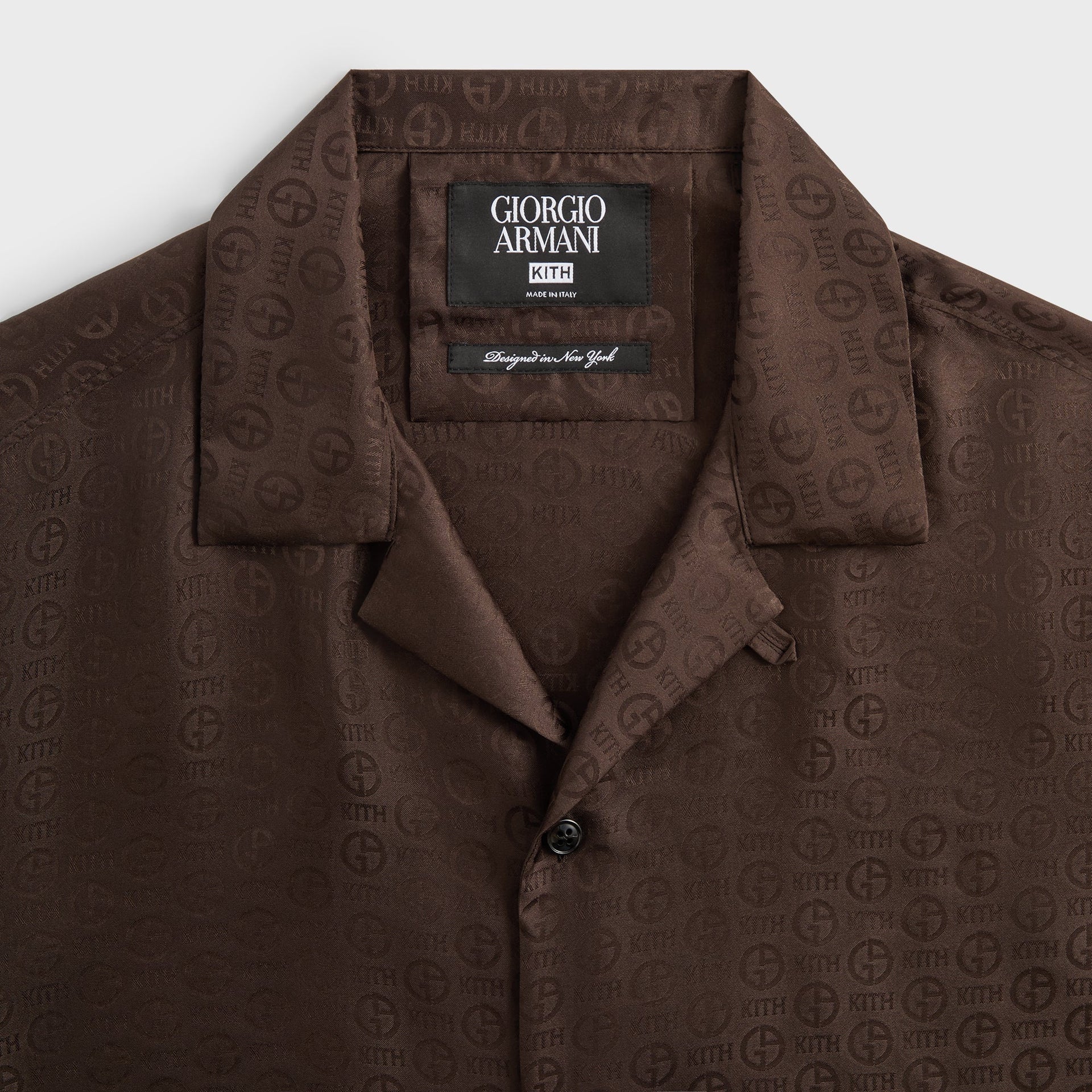 Giorgio Armani & Kith Monogram Short Sleeve Thompson Camp Collar Shirt - Kindling