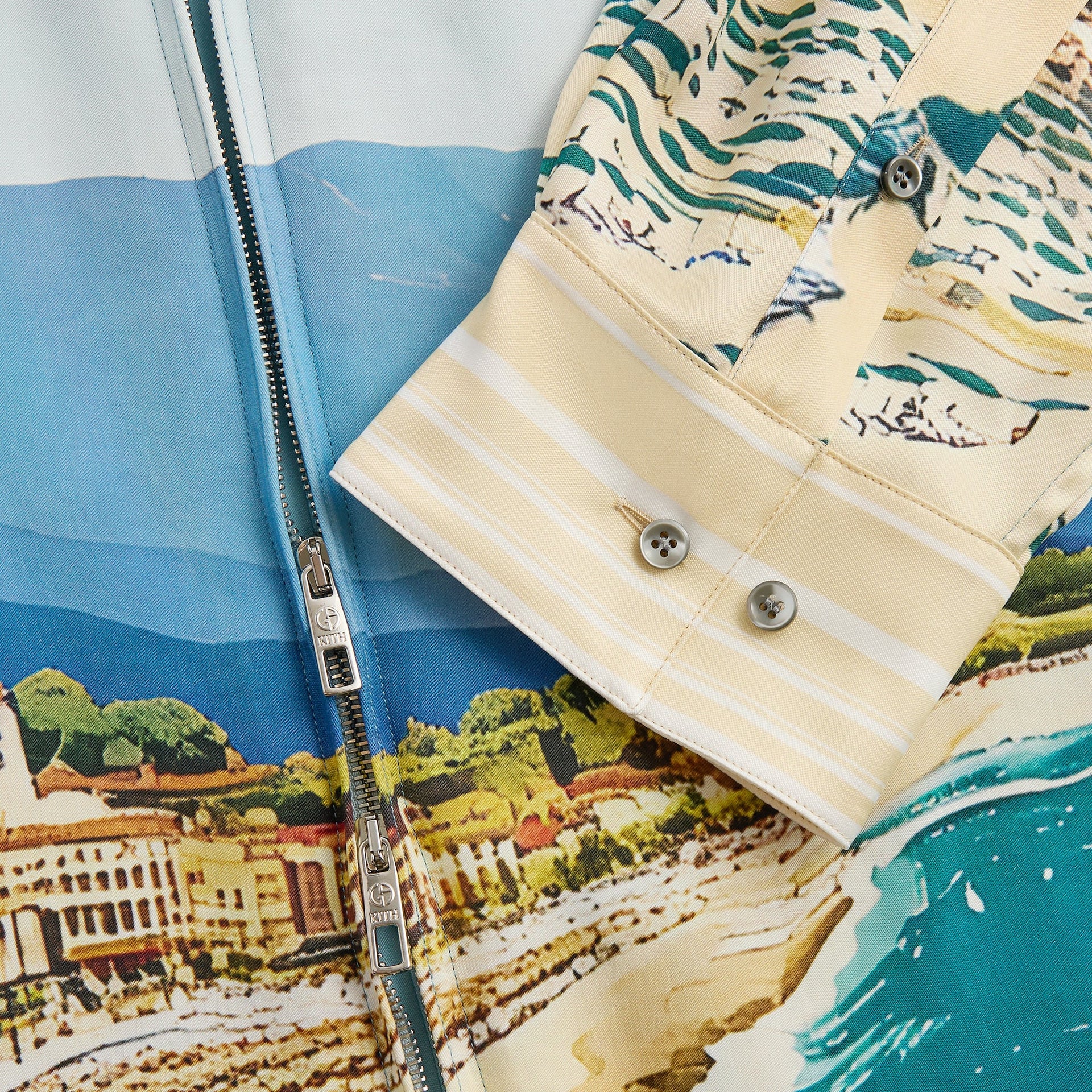 Giorgio Armani & Kith Forte dei Marmi Long Sleeve Zip-Up Shirt - Multi