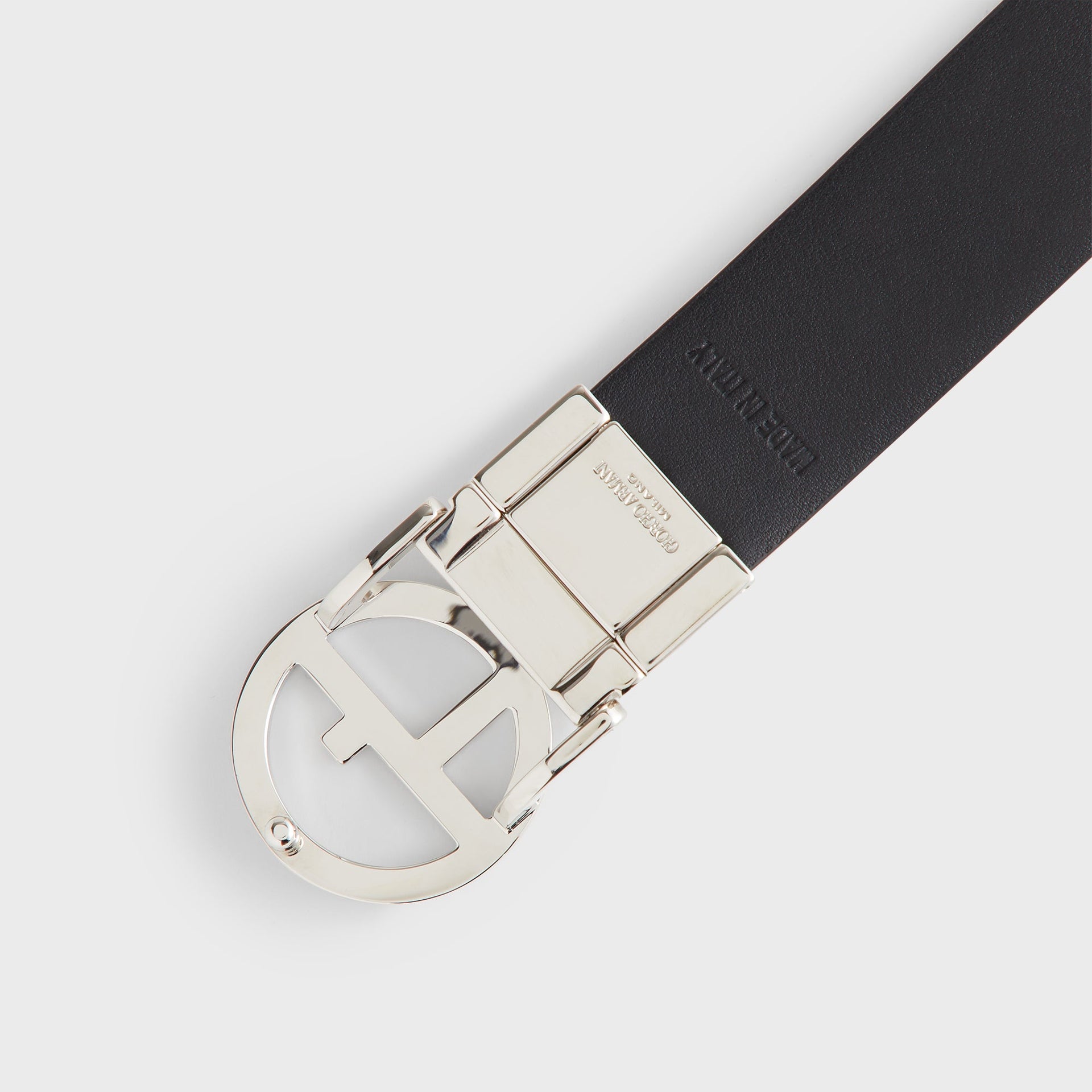 Giorgio Armani & Kith Reversible Leather Belt - Black