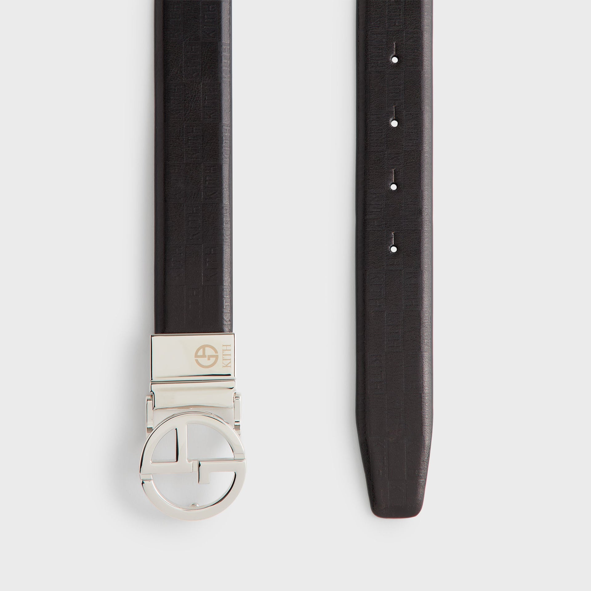 Giorgio Armani & Kith Reversible Leather Belt - Black